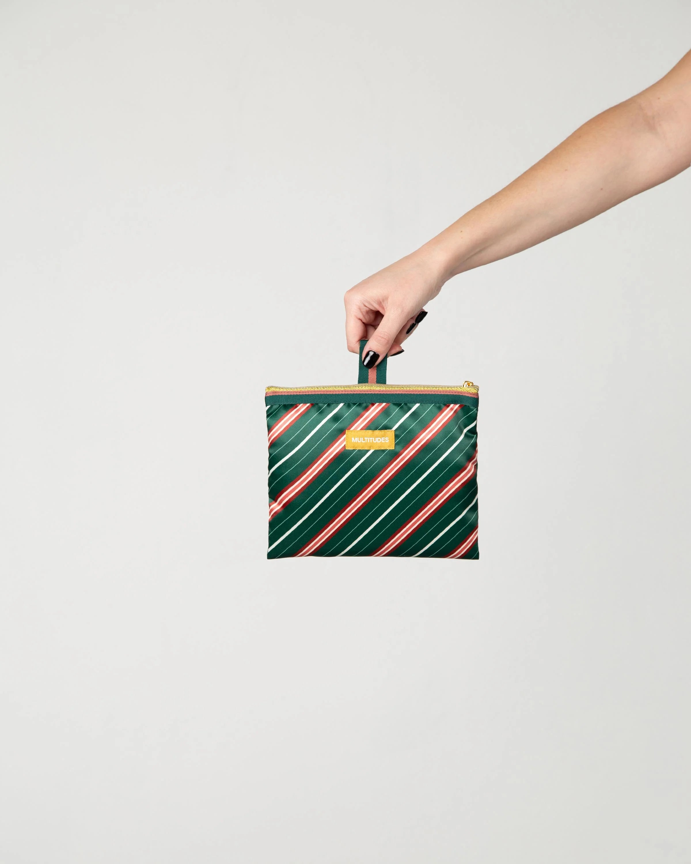 Stella Green Recycled Satin Pouch