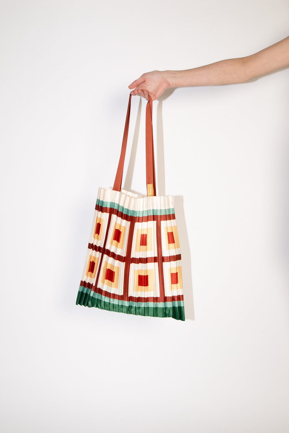Vico pleated satin tote bag