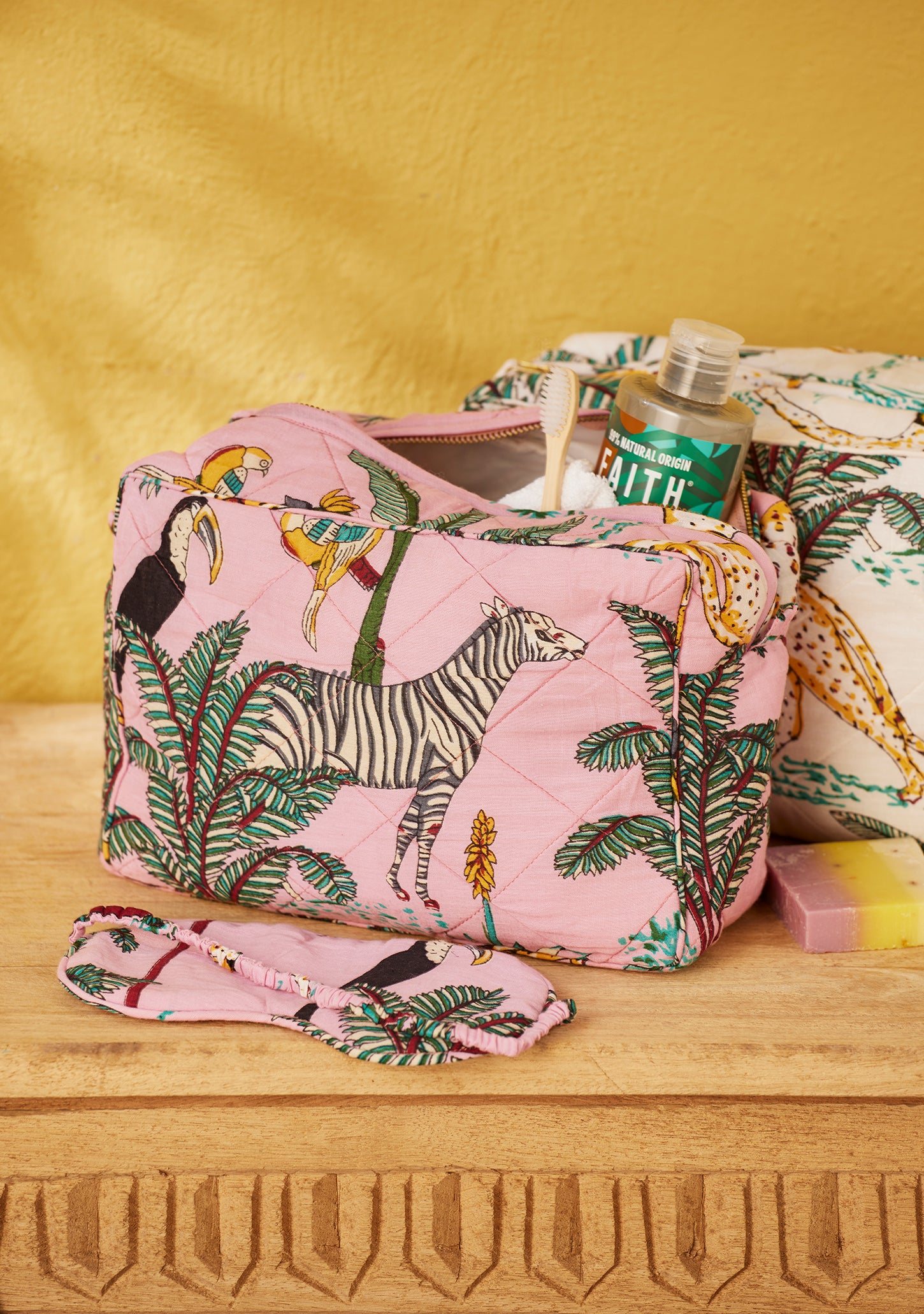 Trousse de toilette Jungle, rose