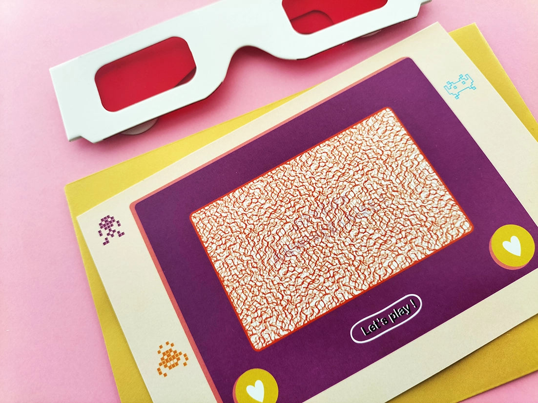 Carte d’anniversaire Ardoise magique message secret et lunettes spéciales