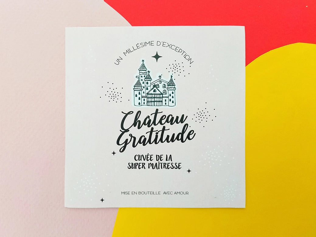 Étiquette de vin personnalisée Merci