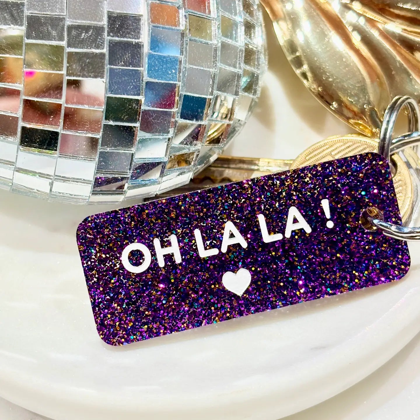 Porte-clés à paillettes