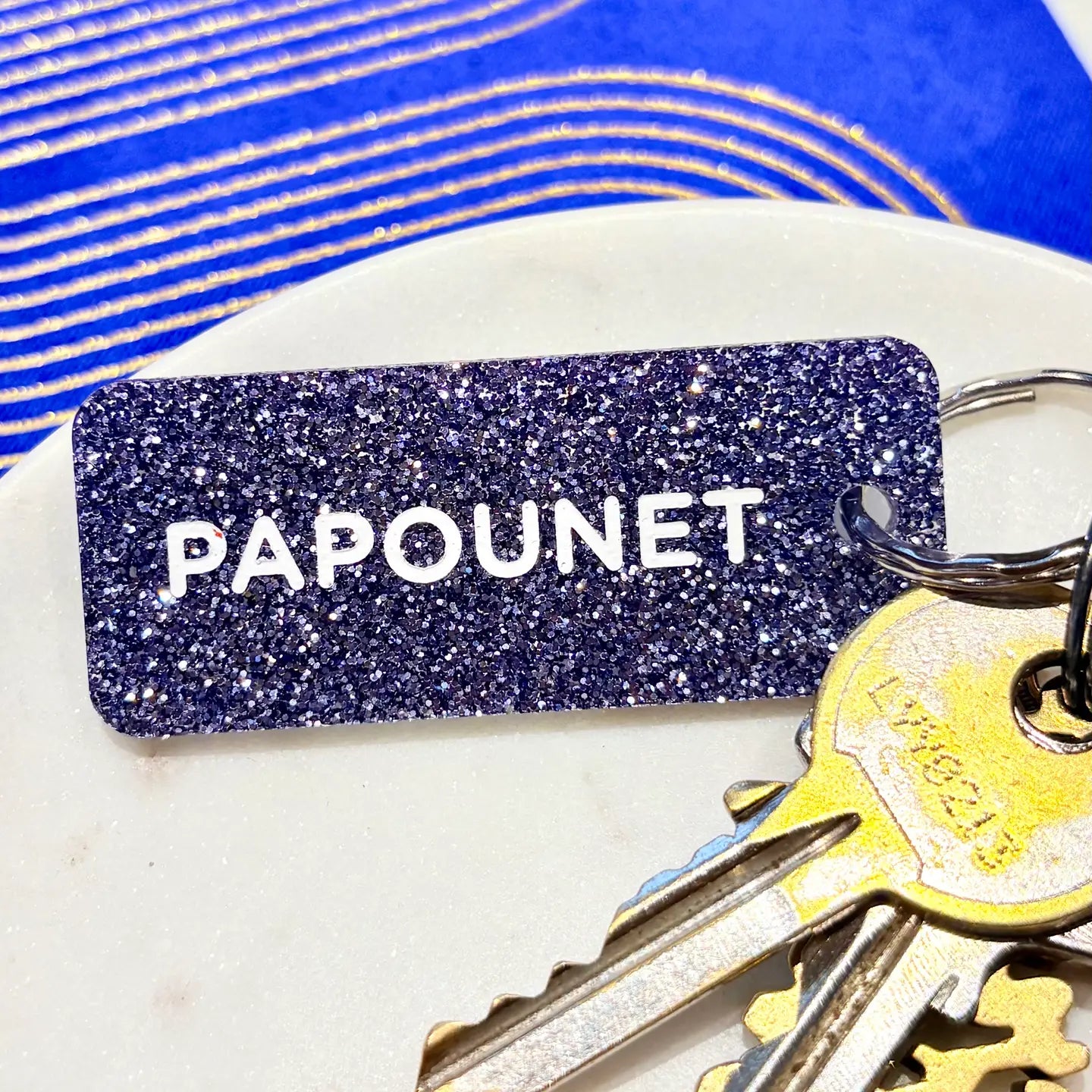 Porte-clés à paillettes