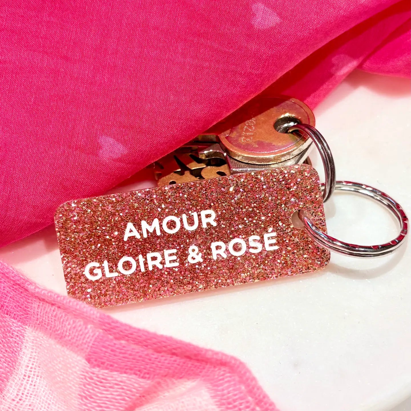 Porte-clés à paillettes