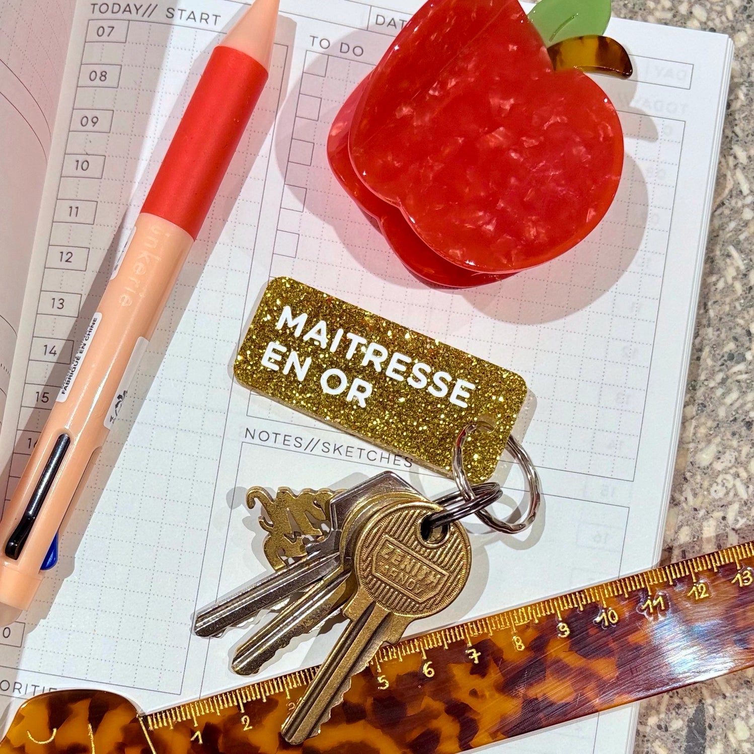 Porte-clés à paillettes