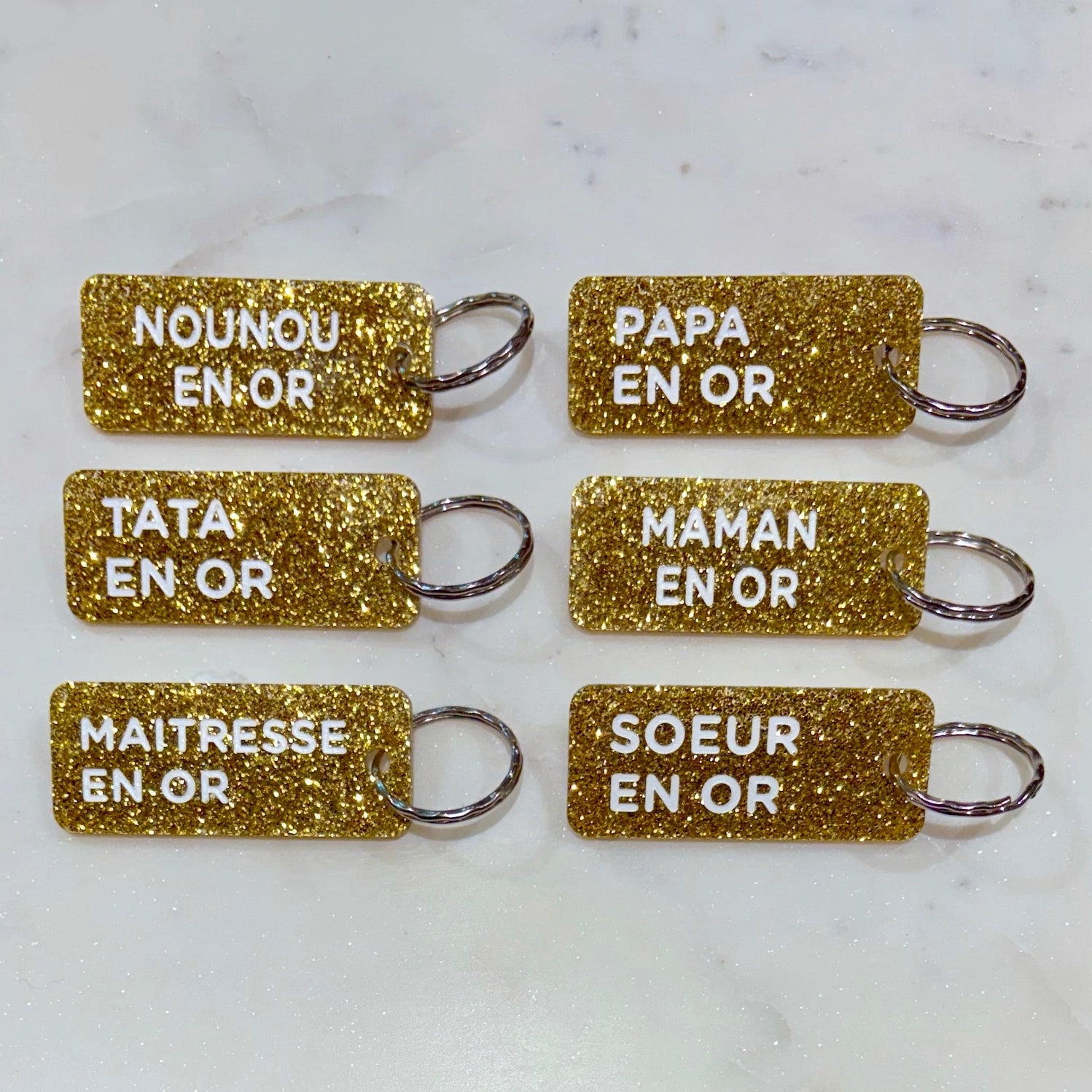 Porte-clés à paillettes