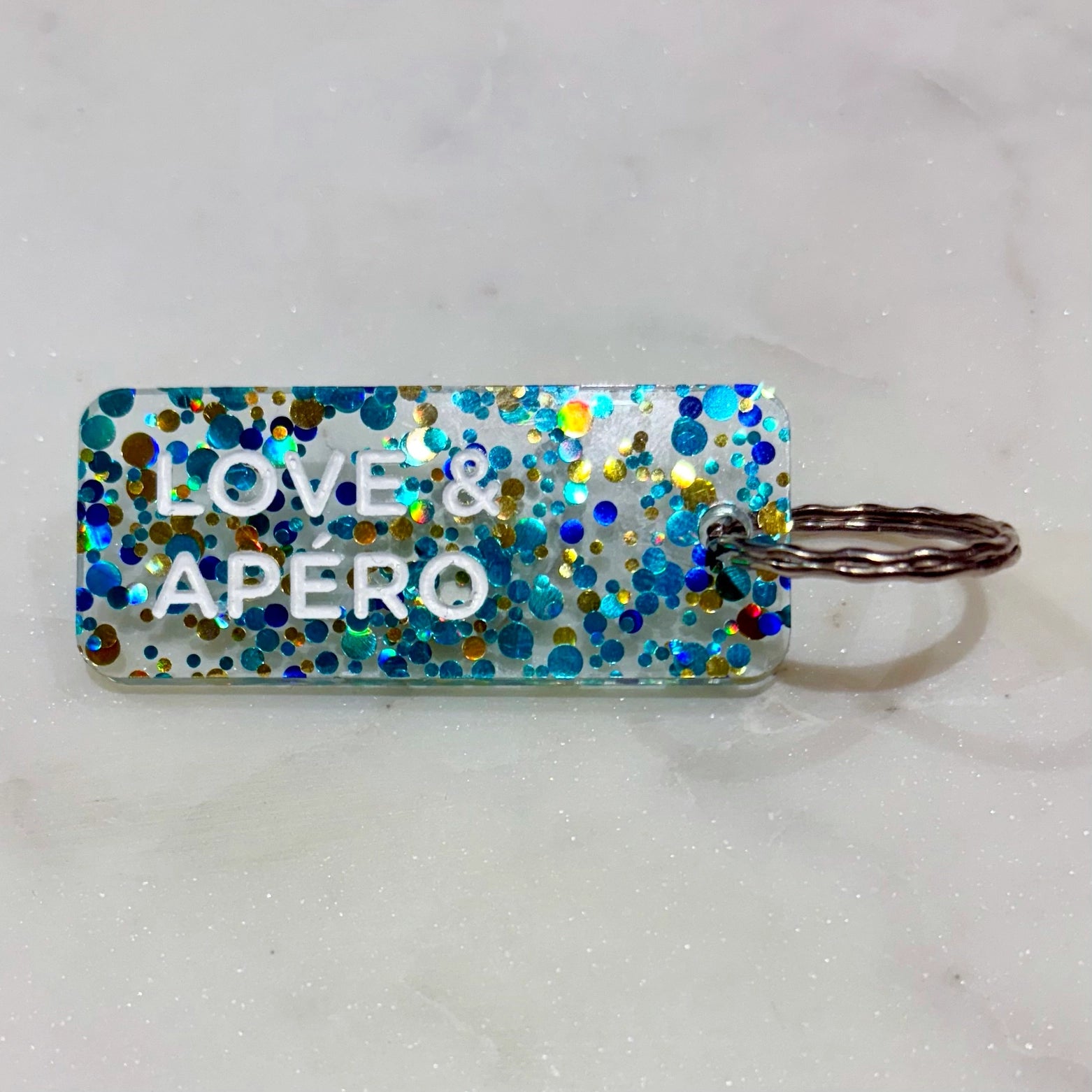 Porte-clés à paillettes