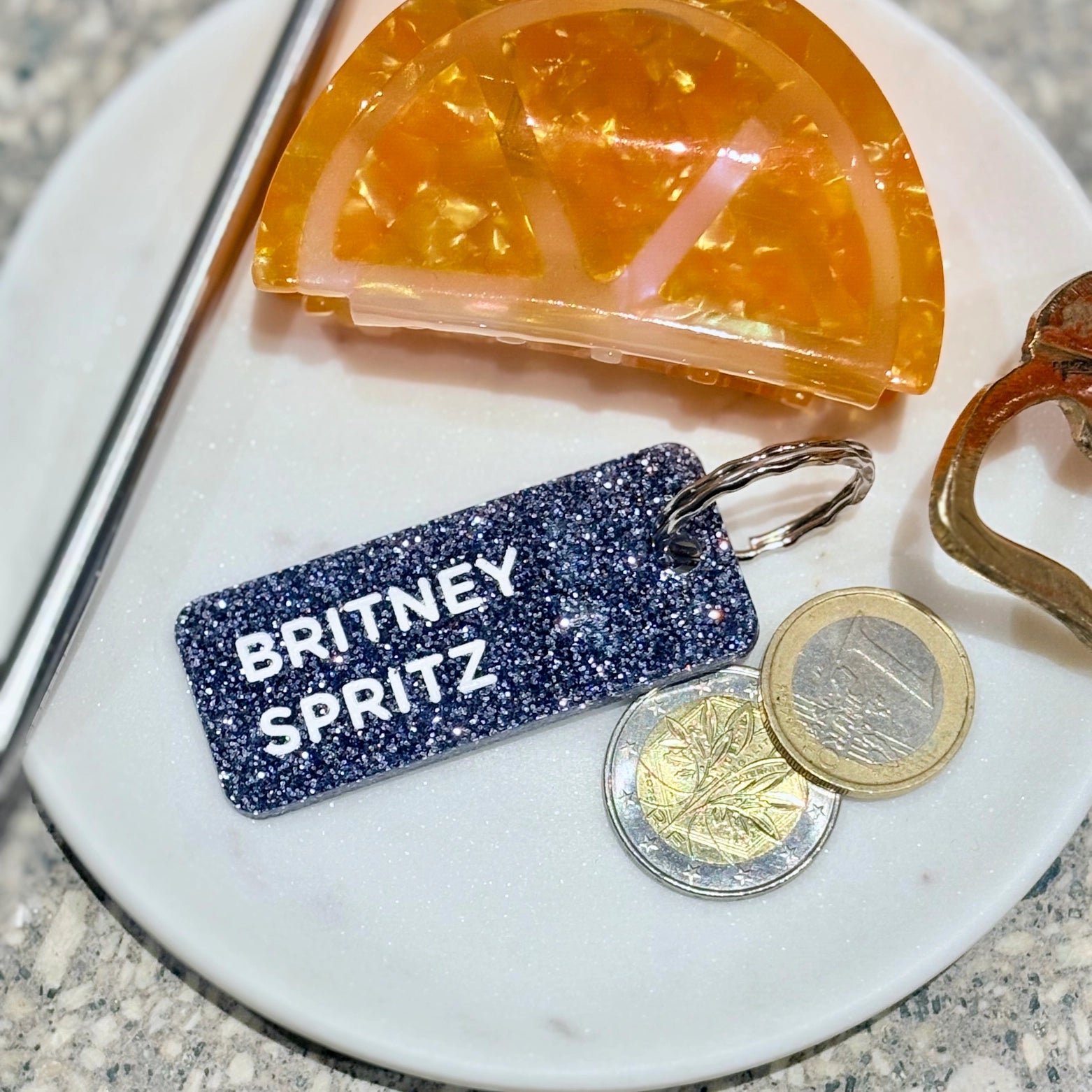 Porte-clés à paillettes