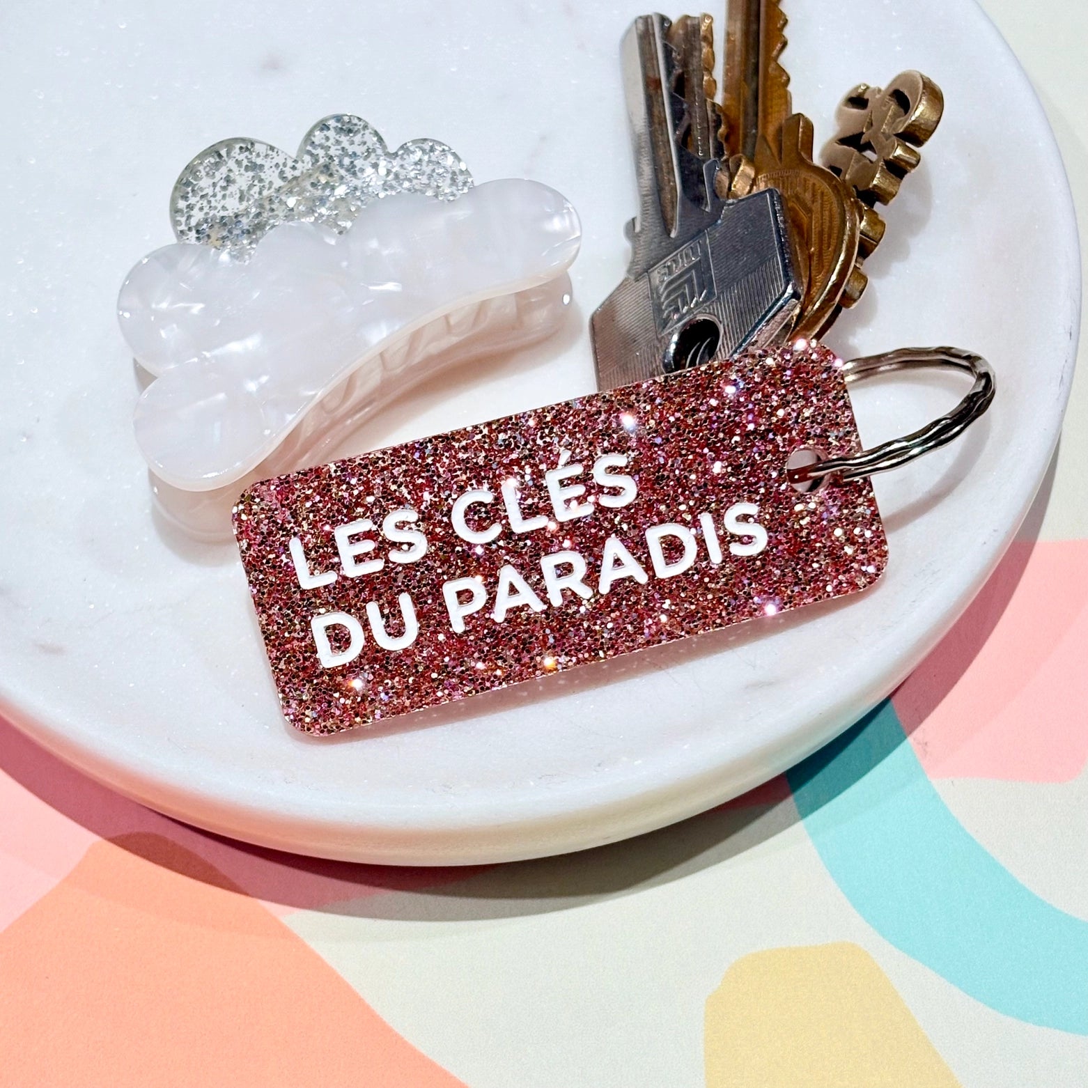 Porte-clés à paillettes