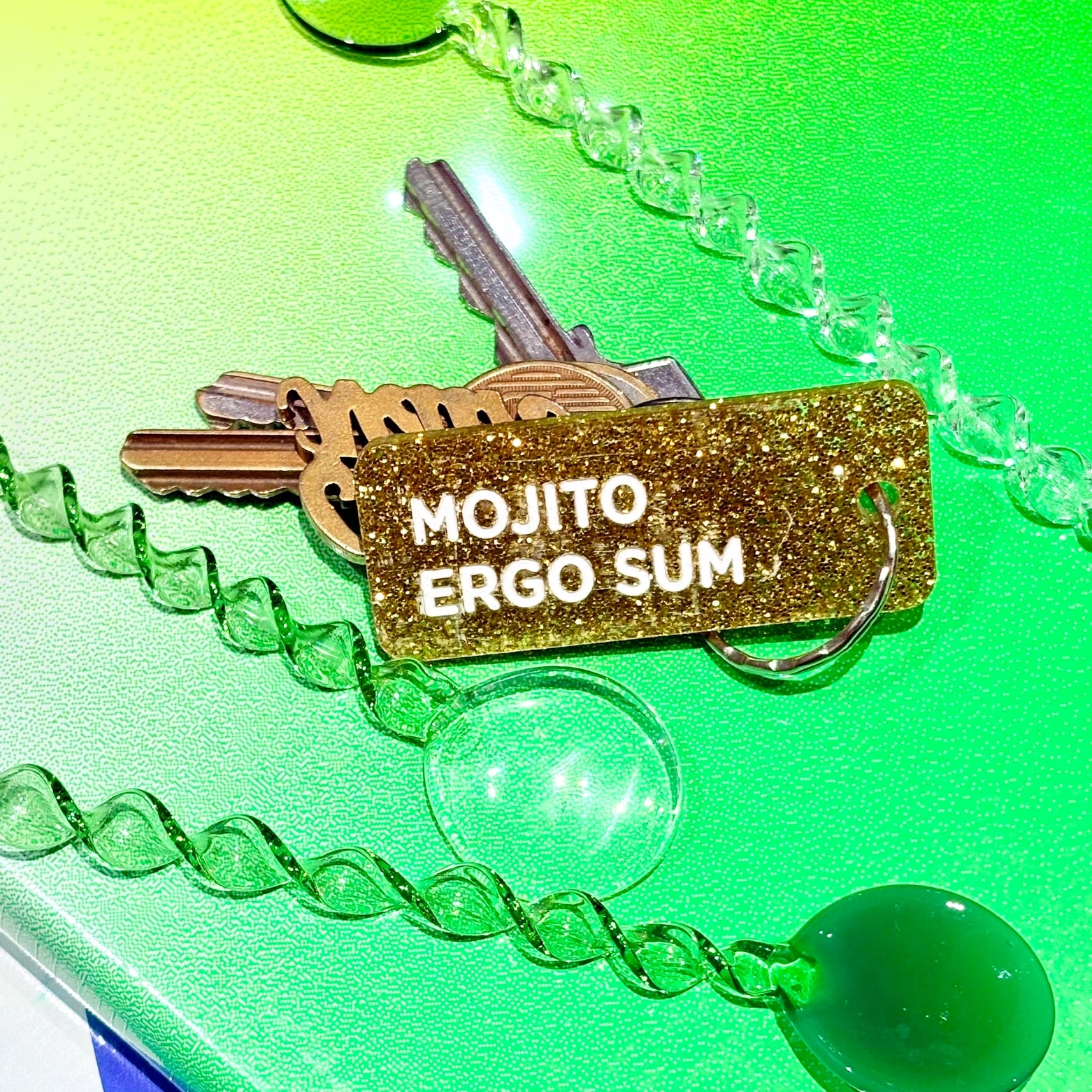 Porte-clés à paillettes