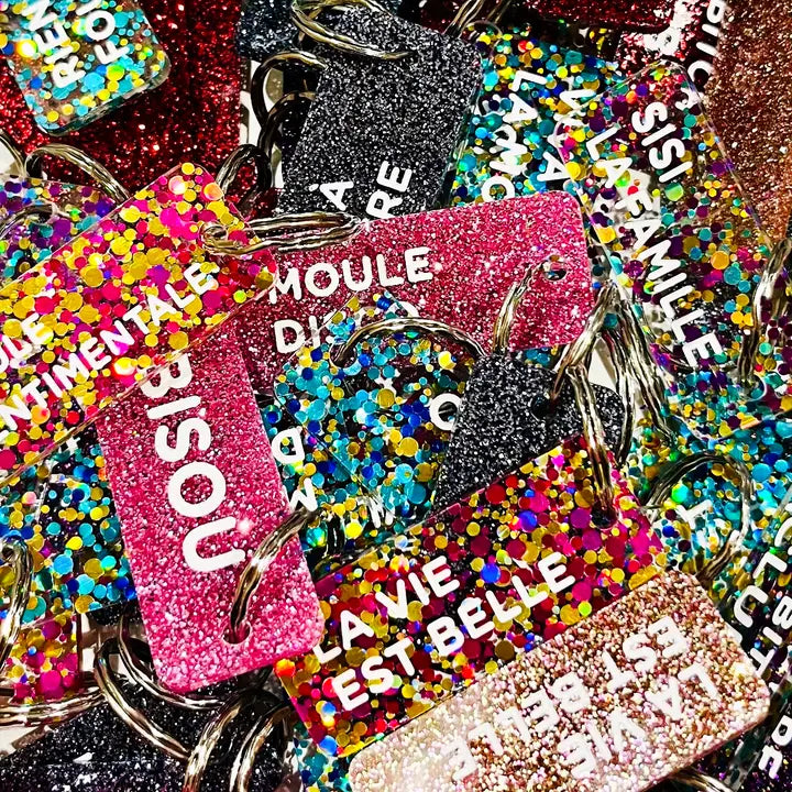 Porte-clés à paillettes