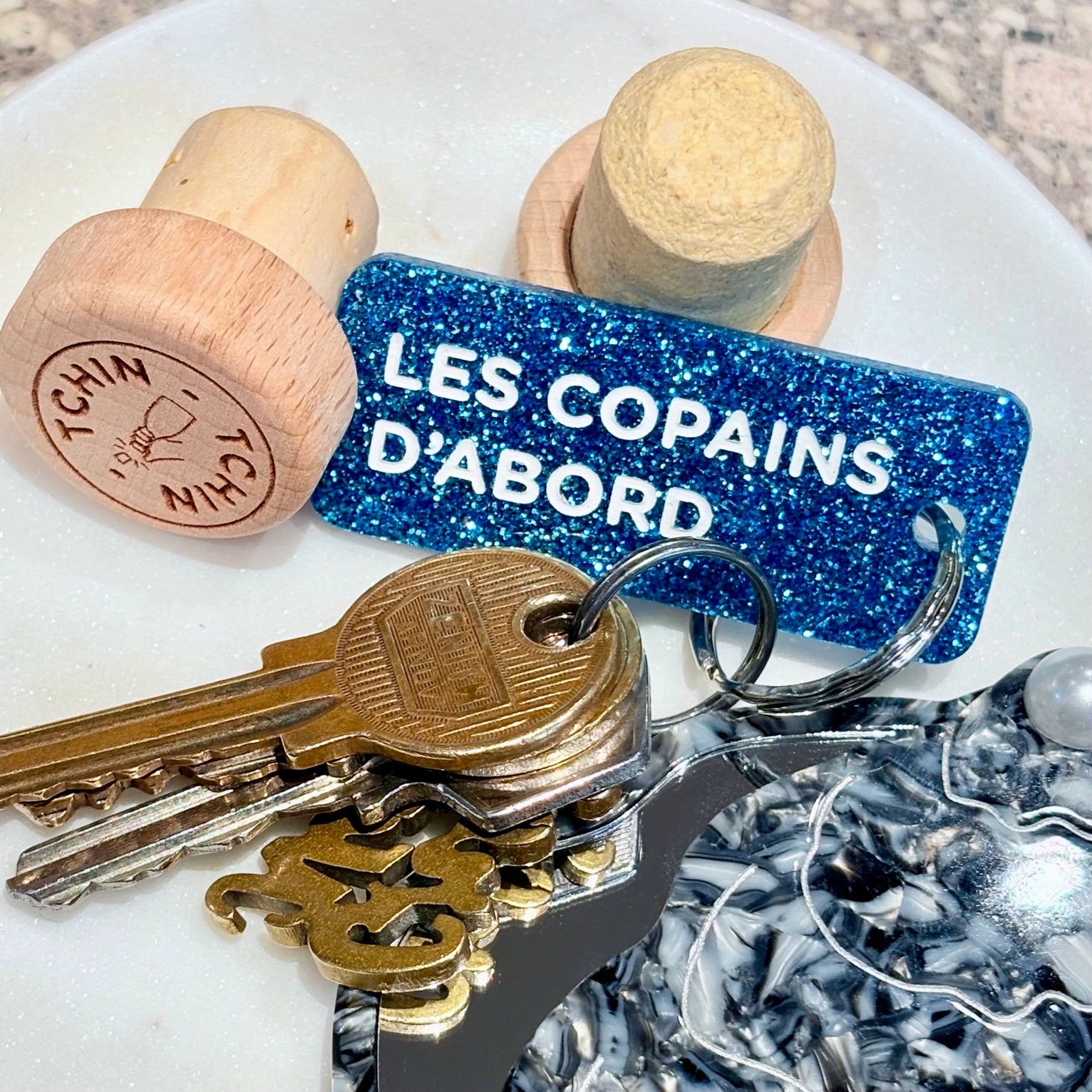 Porte-clés à paillettes