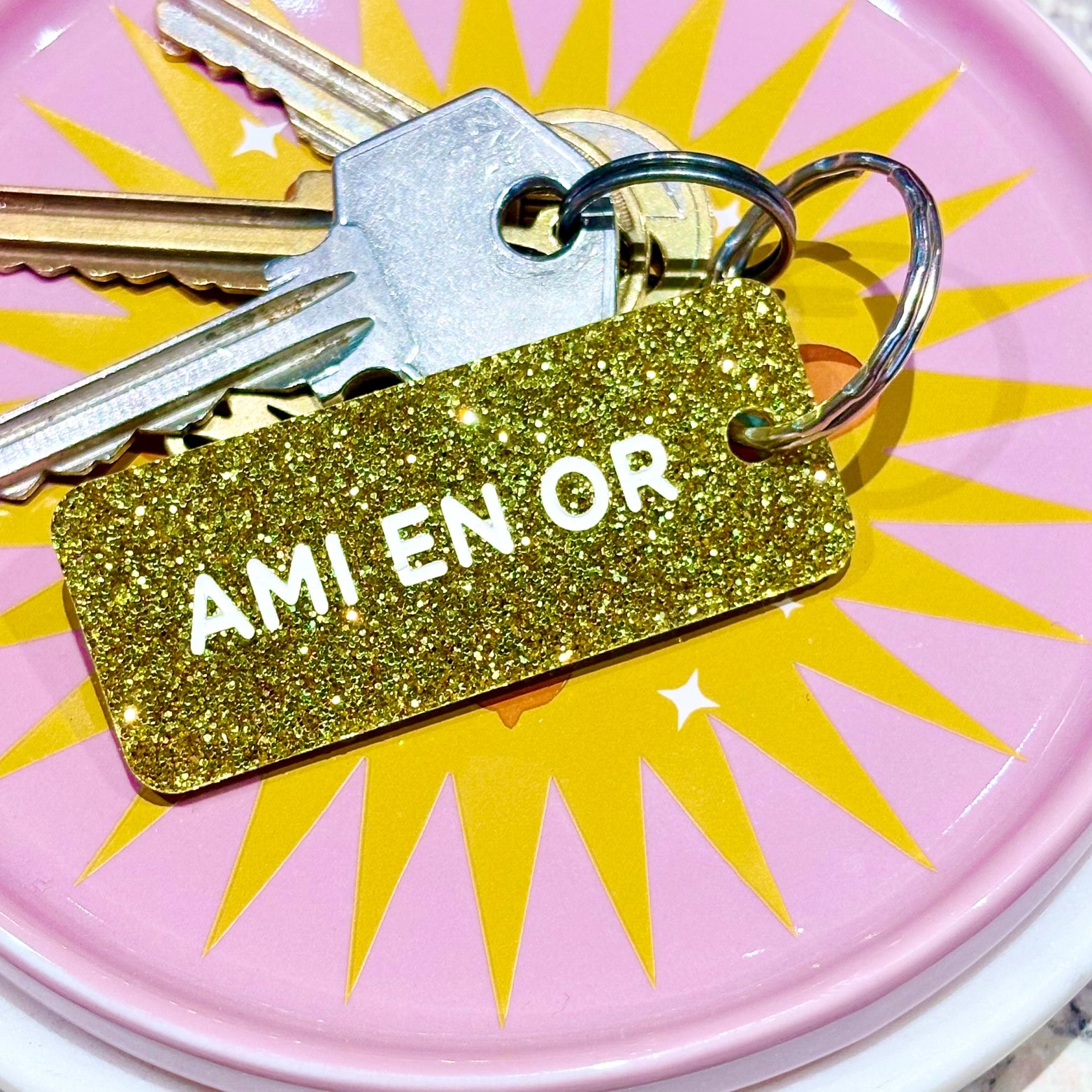 Porte-clés à paillettes