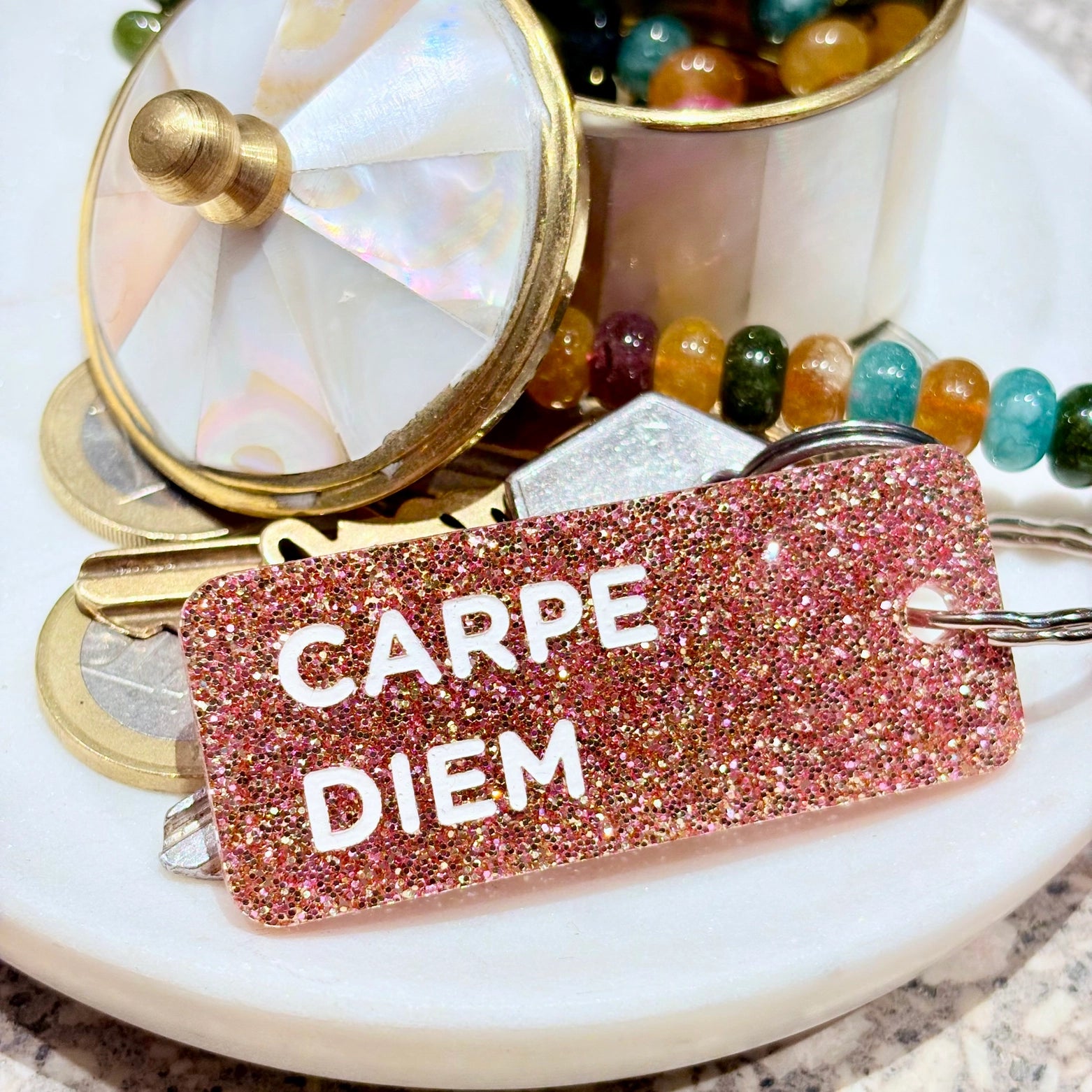 Porte-clés à paillettes