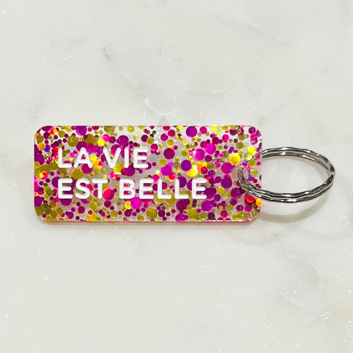 Porte-clés à paillettes