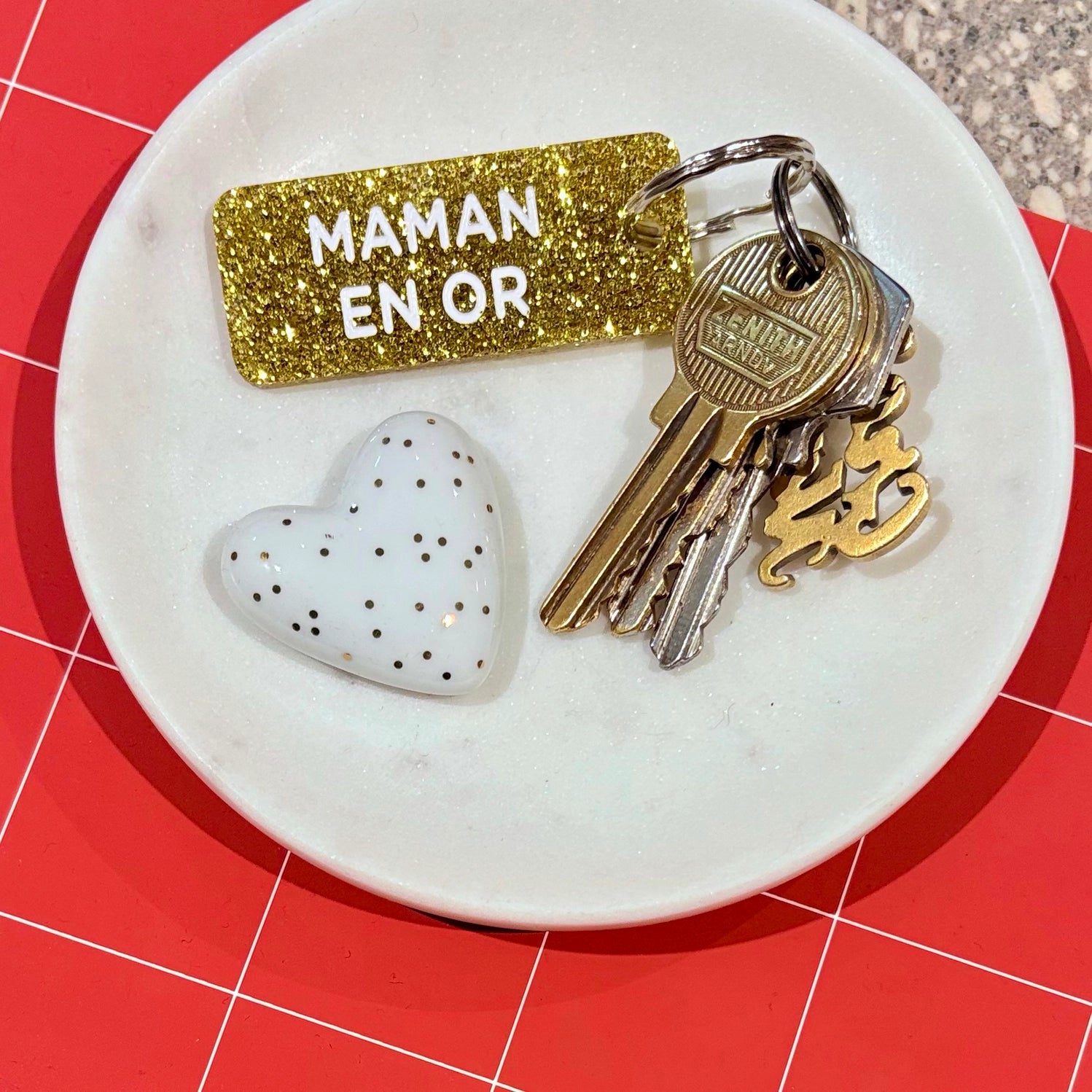 Porte-clés à paillettes