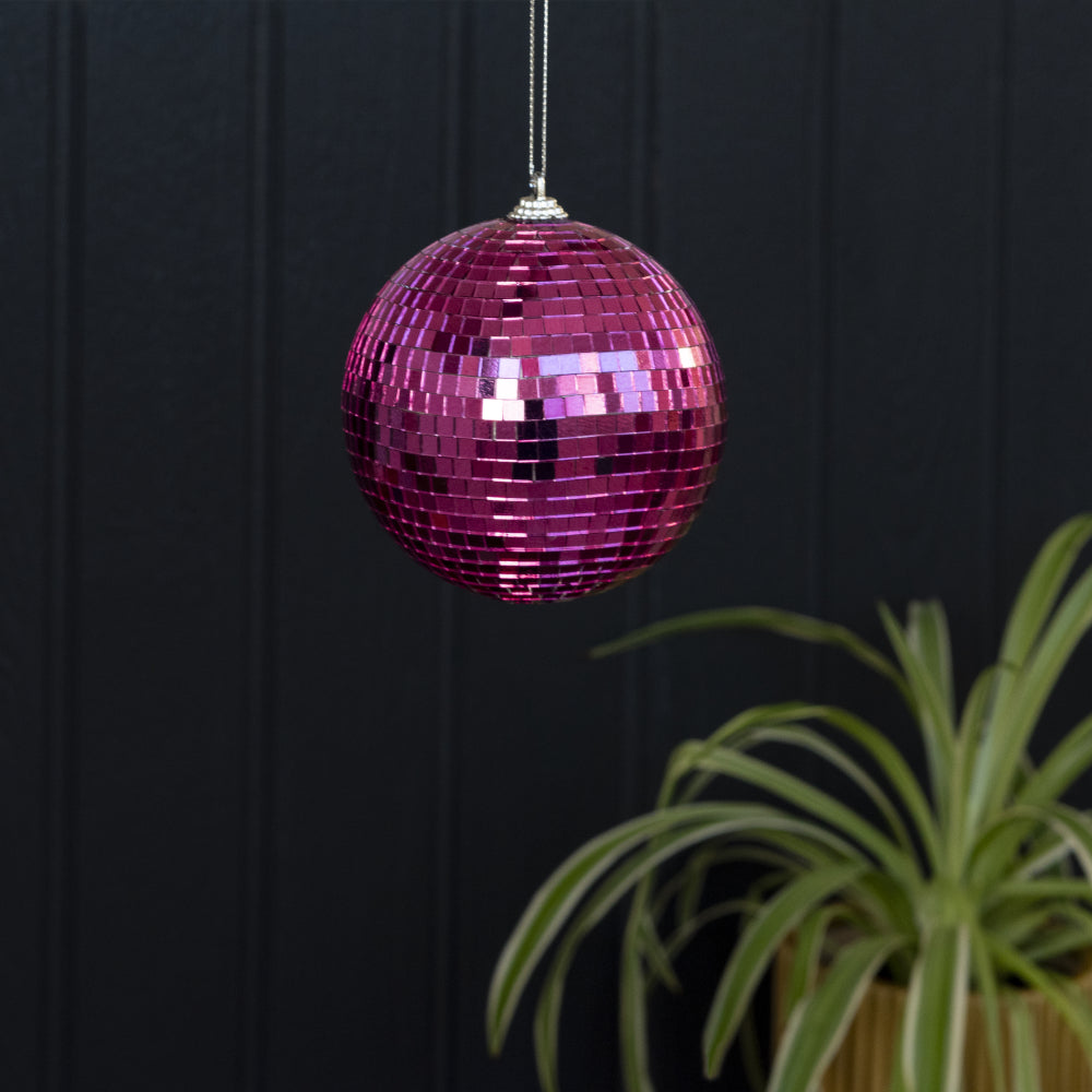 Disco ball suspendu rose 10cm