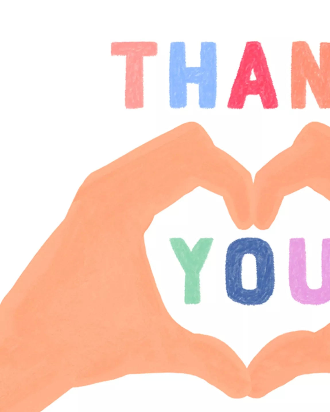 Carte Thank You cœur mains