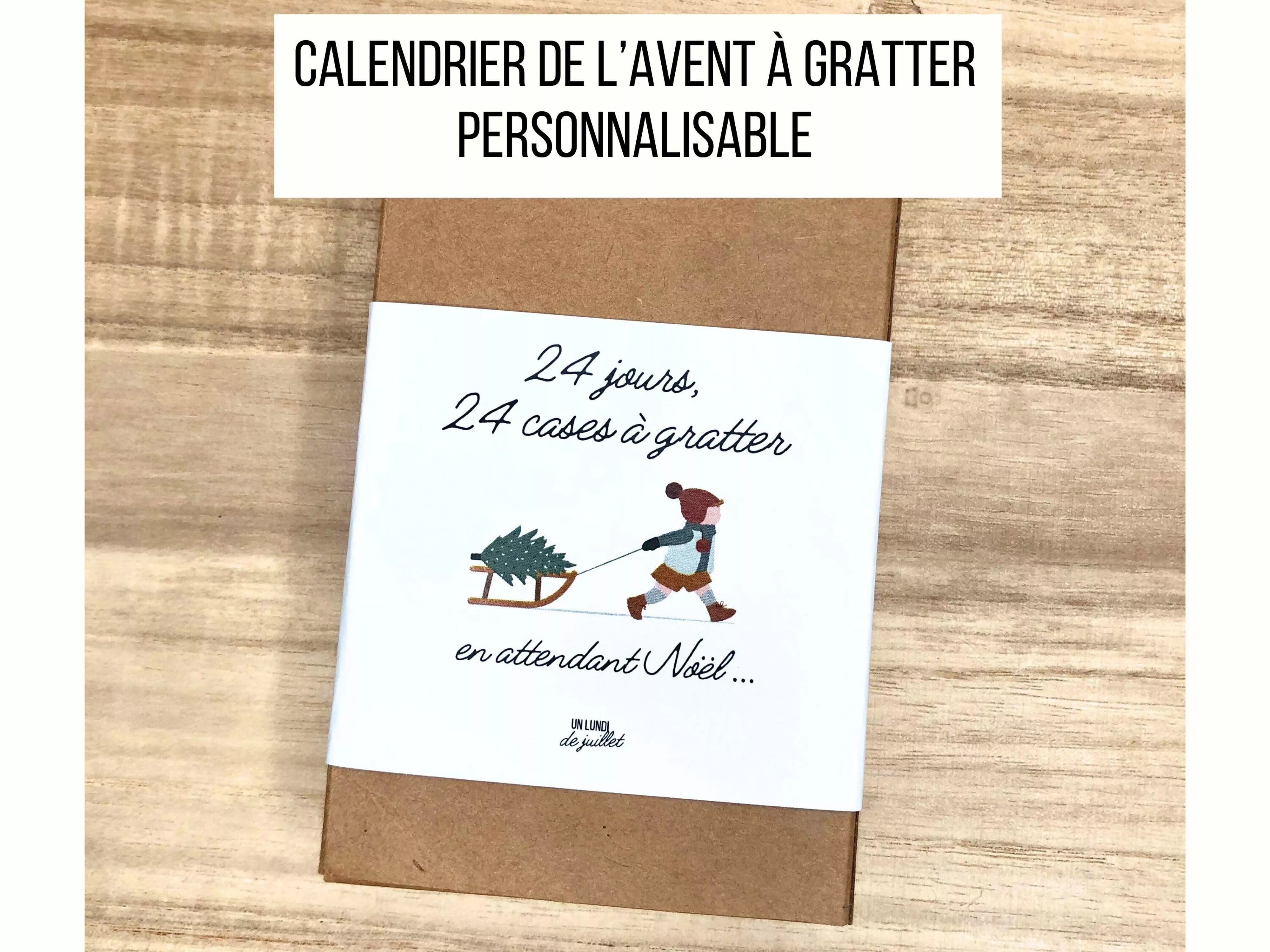 Calendrier d'Avent - 24 cartes à gratter personnalisables