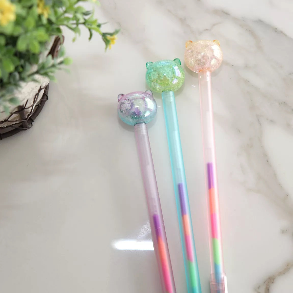 Magic Cat pen, beige and pink
