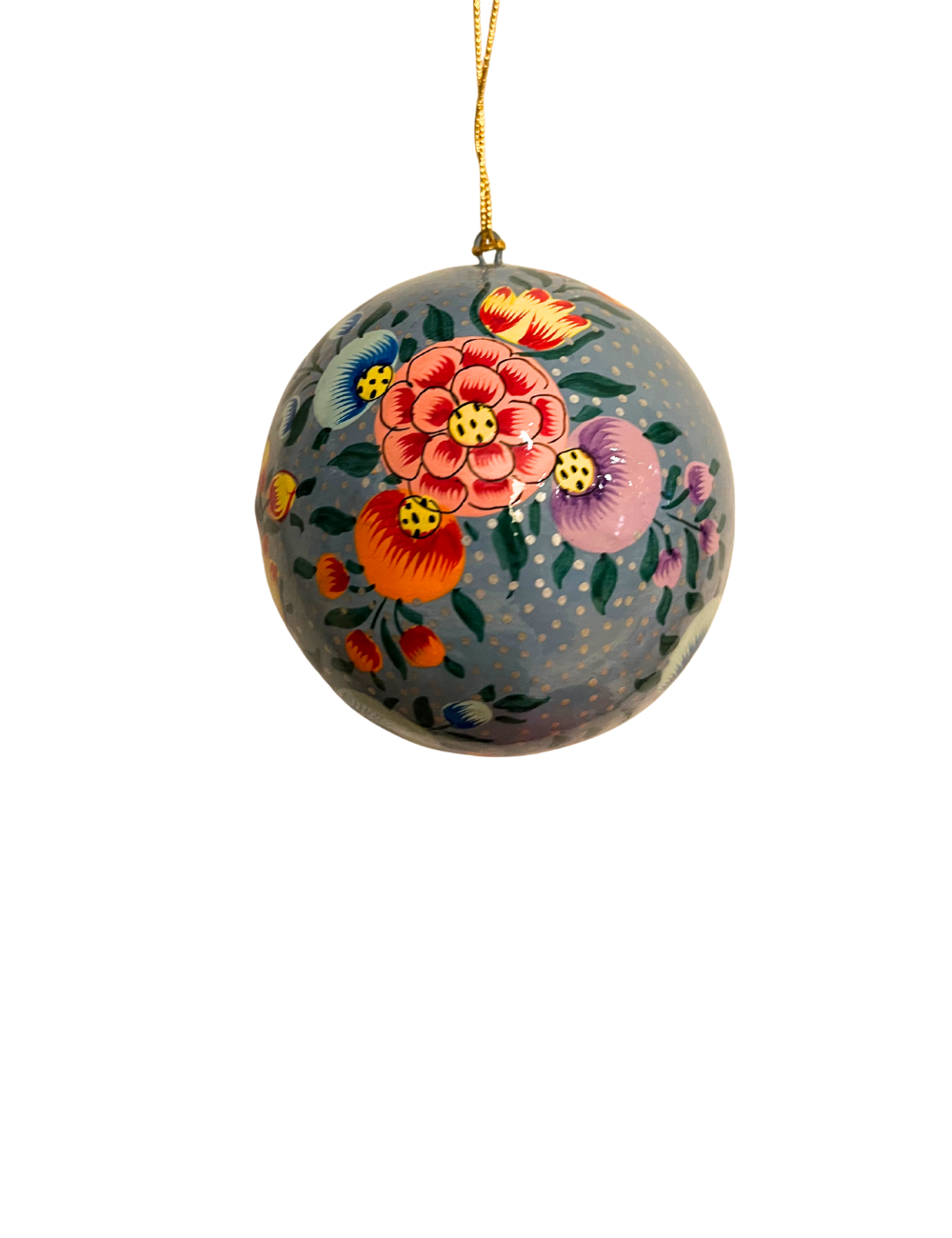 Boule en papier mâché Bleue 10cm