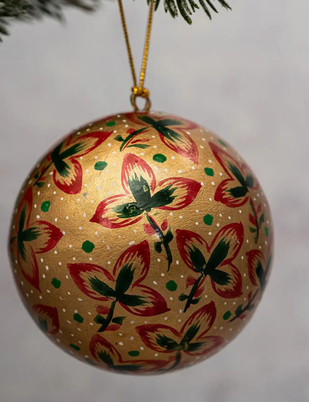 Boule en papier mâché Gold Tri Leaf