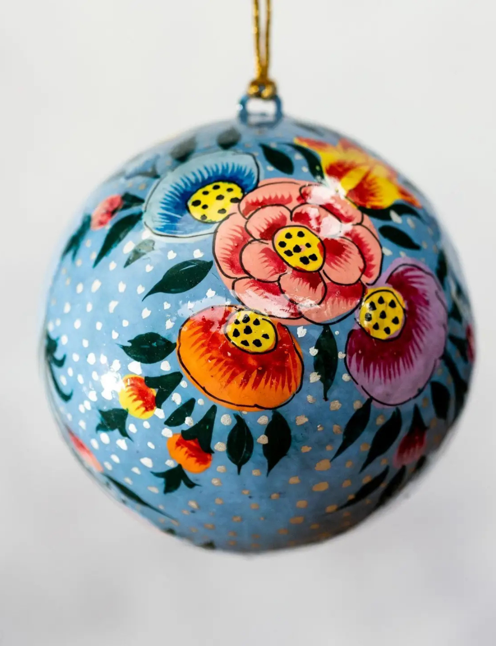 Boule en papier mâché Bleue 10cm