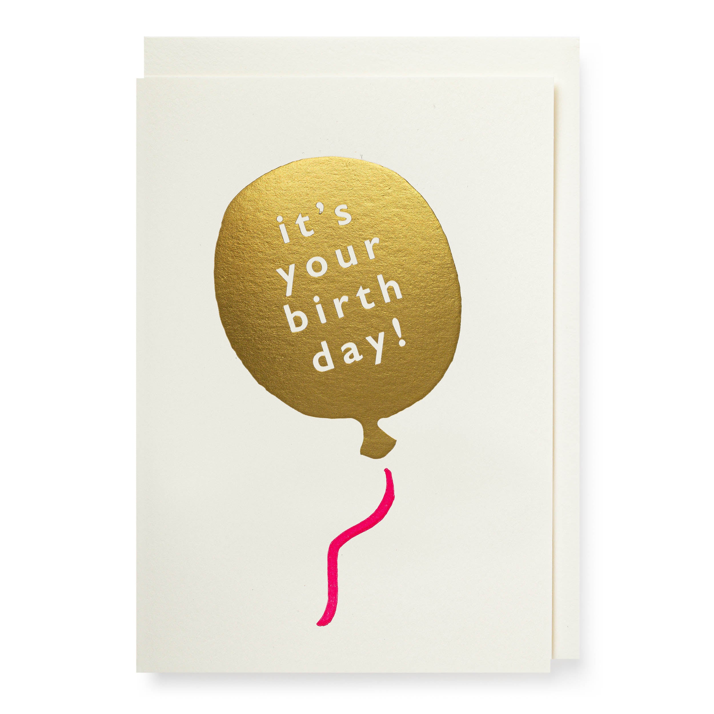 Carte Gold Balloon Birthday