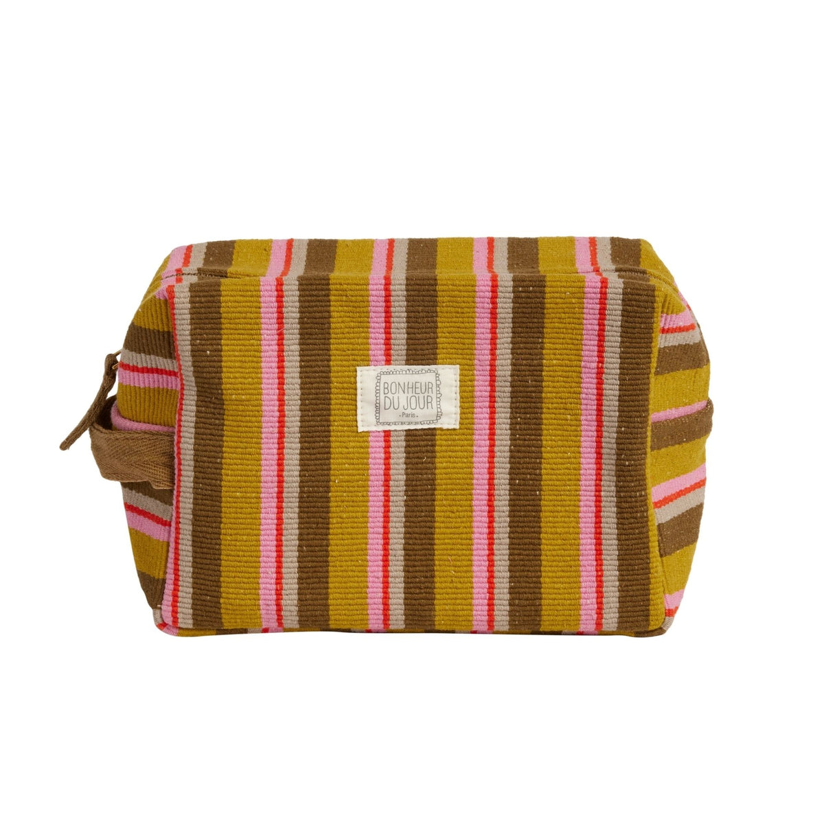 Trousse de voyage rayée olive | Bonheur du Jour | Vue principale | Beluga Boutique