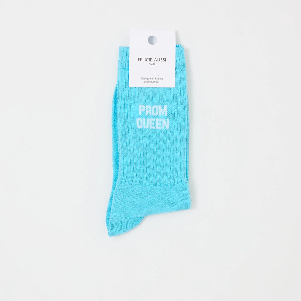 Chaussettes Prom Queen à paillettes, turquoise 36/40 | Félicie Aussi | Vue principale | Beluga Boutique