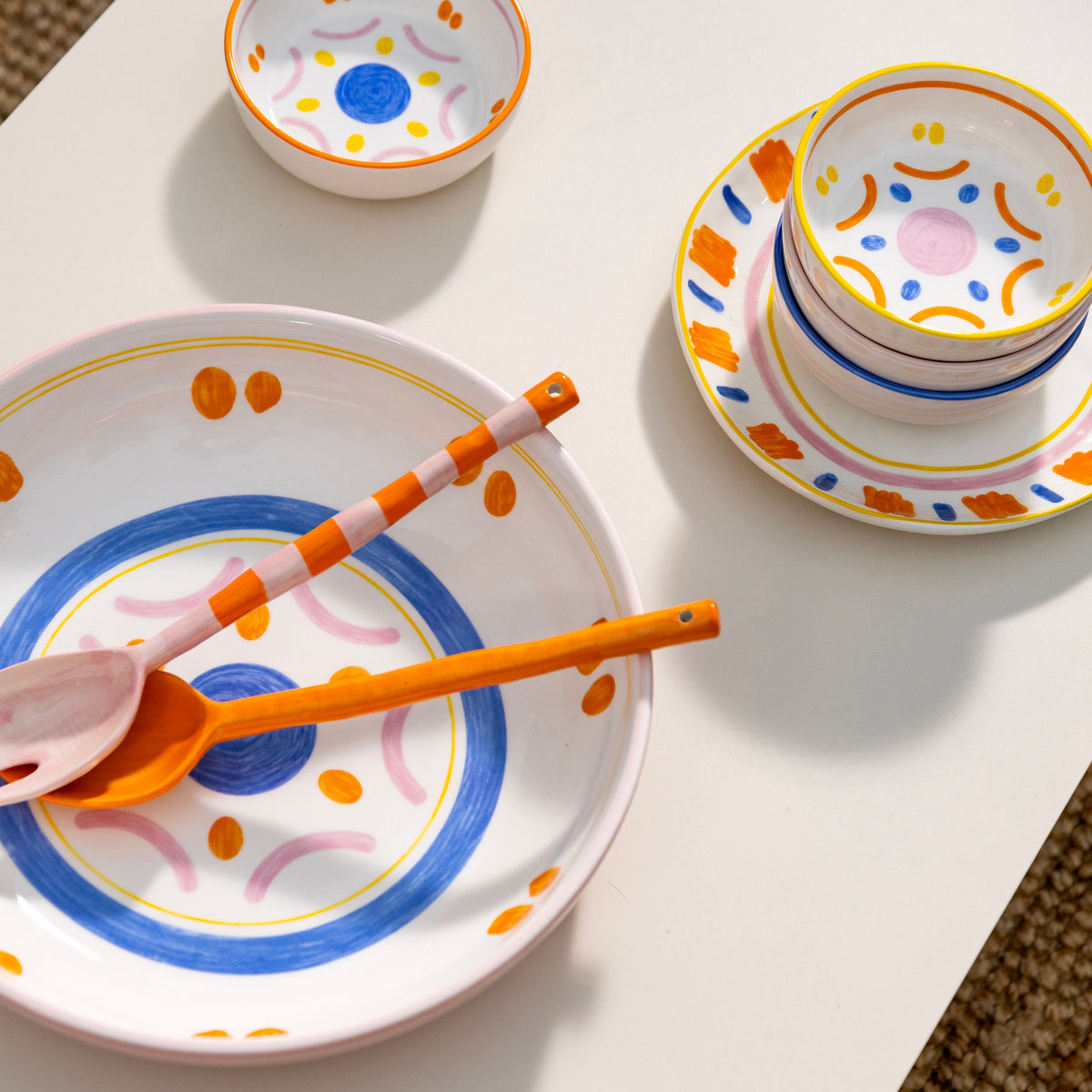 &Klevering Boavista Stripe Porcelain Salad Servers | &Klevering | Lifestyle | Beluga Boutique