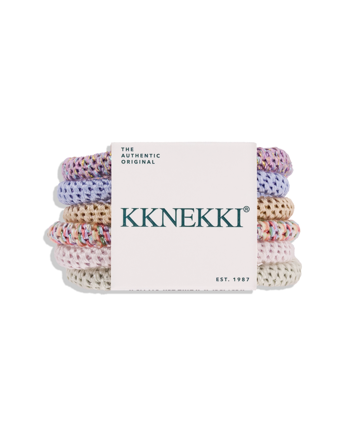 KKNEKKI Slim Bundle 17 Hair Ties, Set of 6 in Pastel Tones | KKNEKKI | Main view | Beluga Boutique