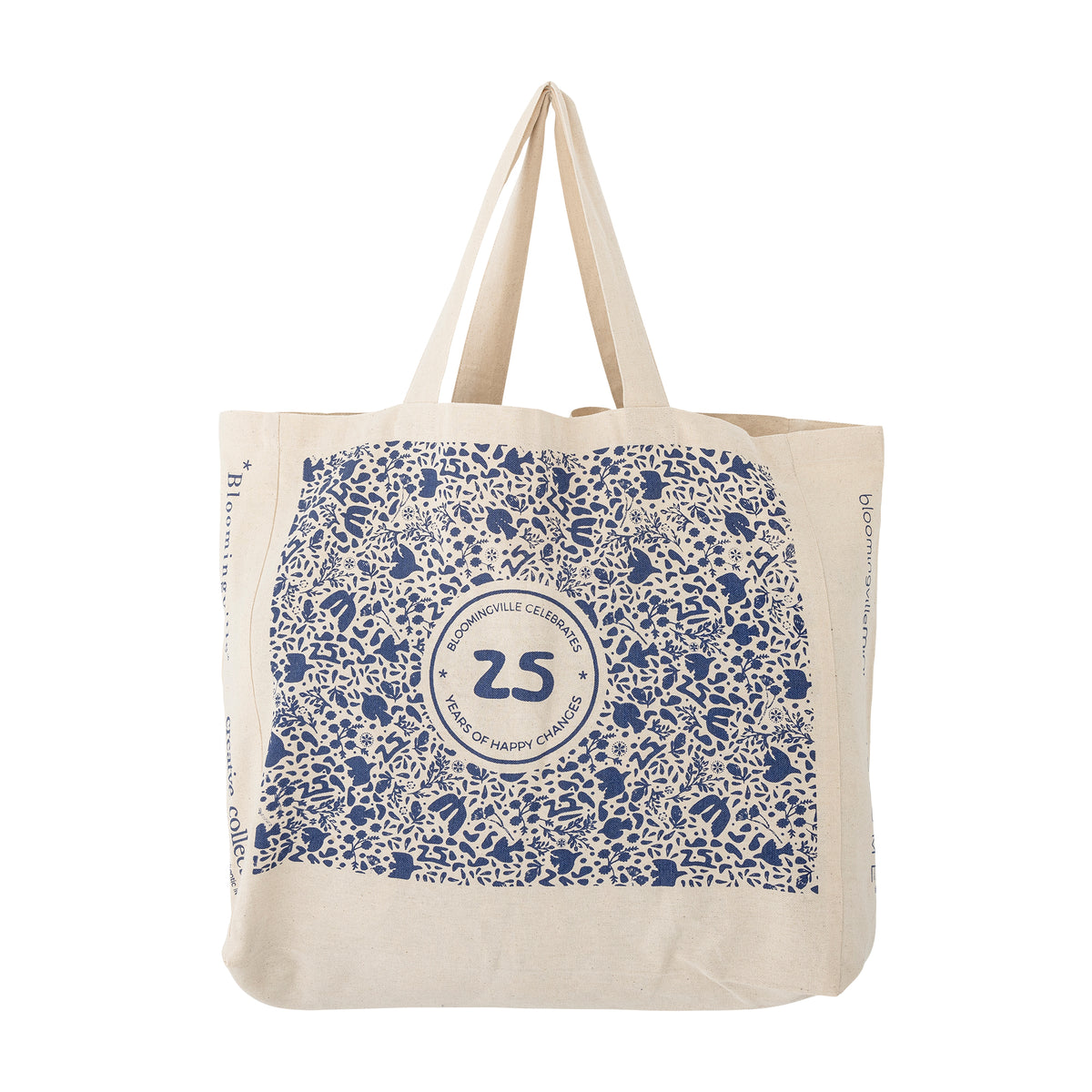 Sac de courses Anniversary en coton imprimé oiseaux et fleurs | Bloomingville | Vue 2 | Beluga Boutique