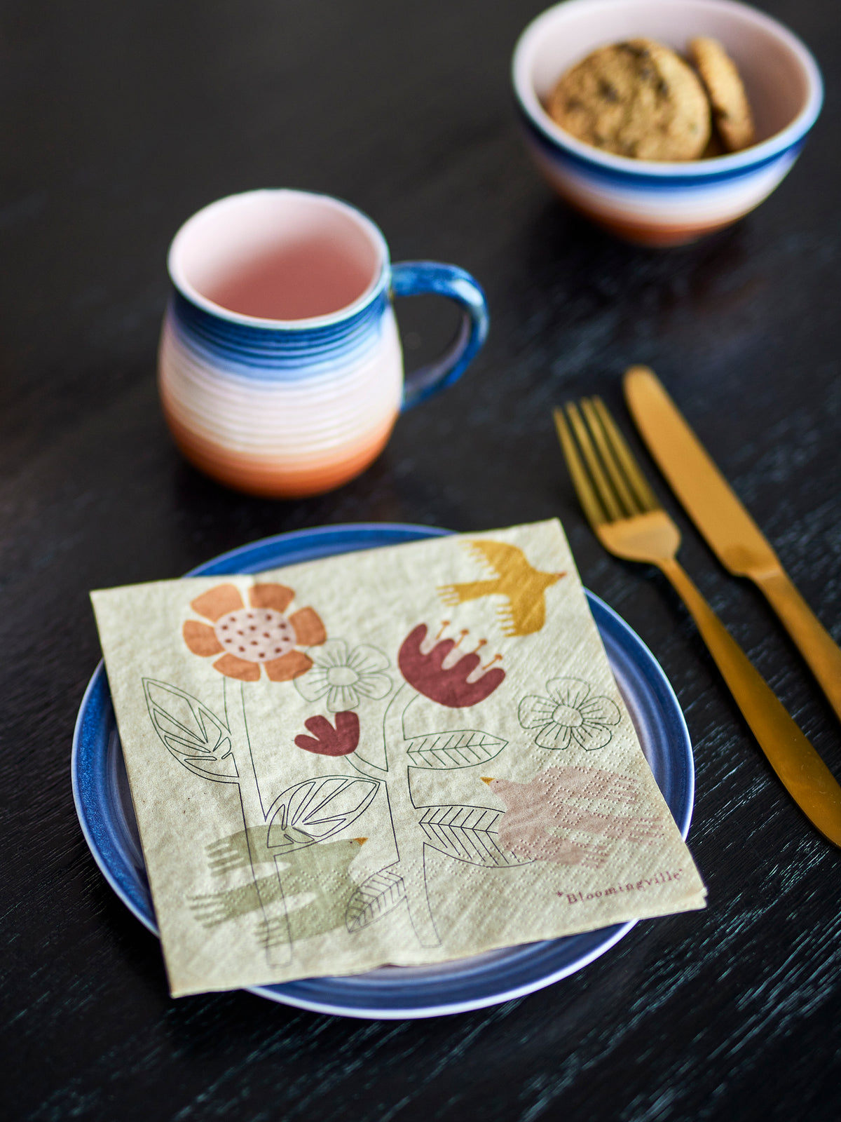 Bloomingville Vivielle Flower and Bird Paper Napkins, Pack of 20 | Bloomingville | View 4 | Beluga Boutique