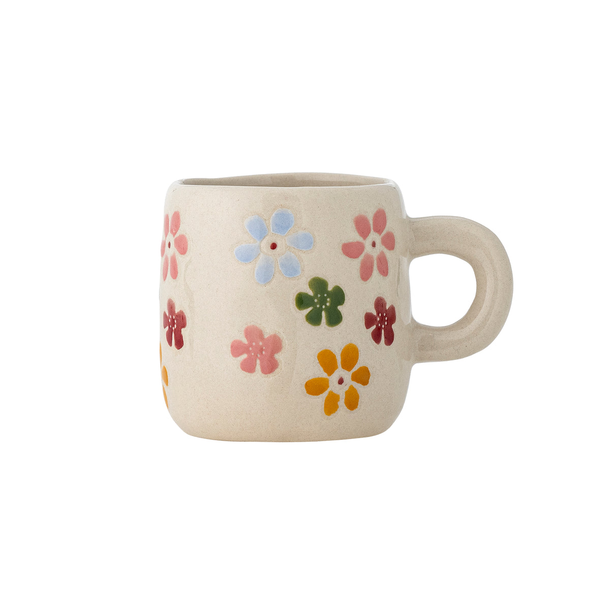 Tasse Millie en grès beige à fleurs colorées | Bloomingville | Vue principale | Beluga Boutique