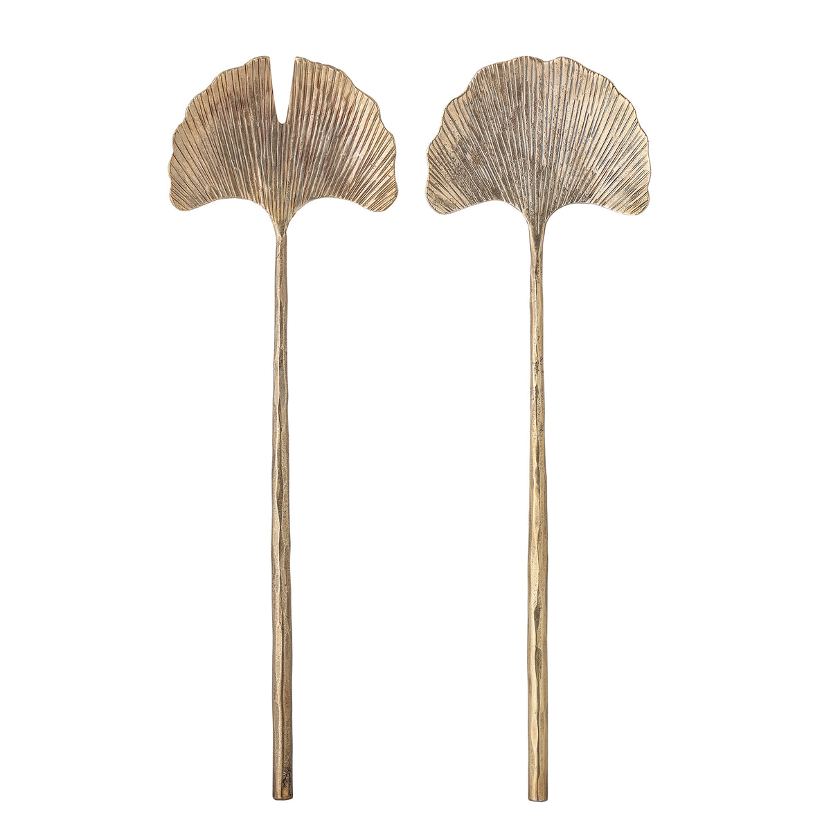 Couverts à salade Lyas feuilles de ginkgo, finition laiton, lot de 2 | Bloomingville | Vue principale | Beluga Boutique