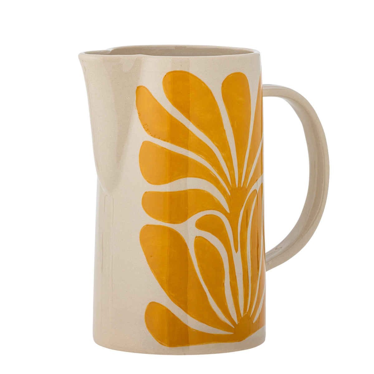 Pichet Fauni en grès à feuilles jaunes peintes main, 2,1 L | Bloomingville | Vue 2 | Beluga Boutique