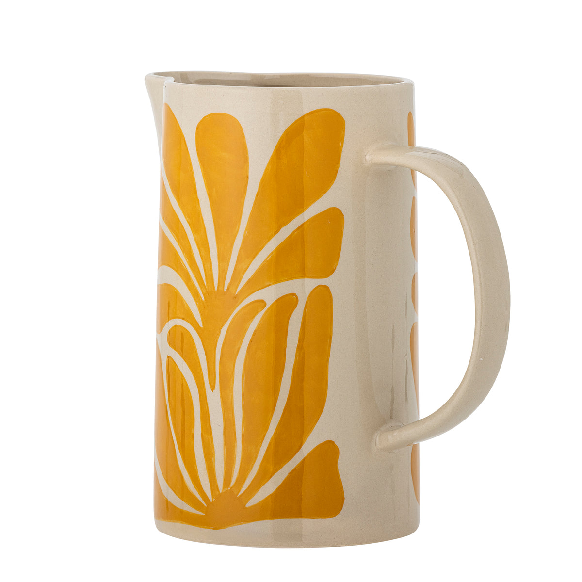 Pichet Fauni en grès à feuilles jaunes peintes main, 2,1 L | Bloomingville | Vue 3 | Beluga Boutique
