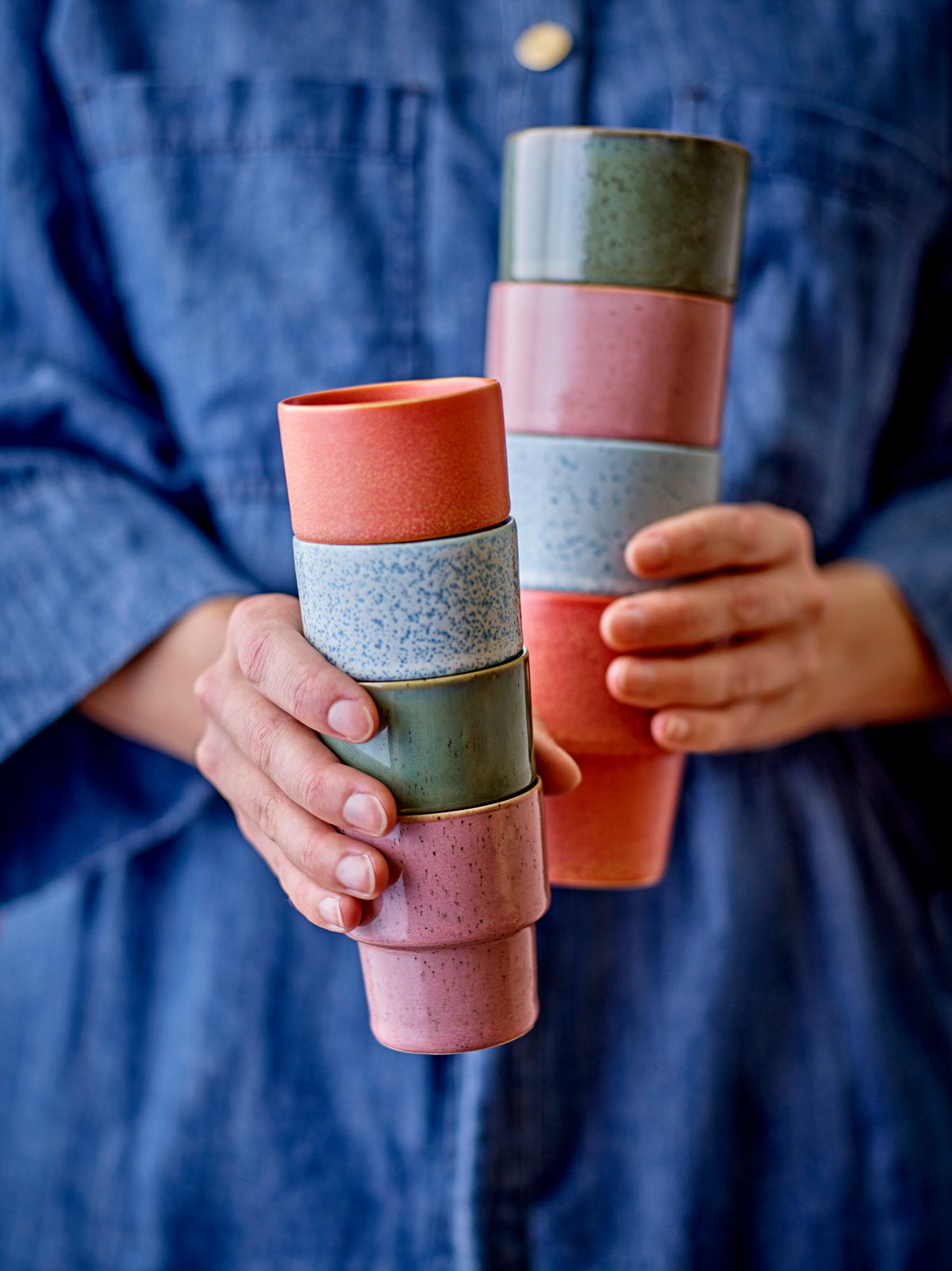 Tasses à expresso Ewan en grès émail réactif, lot de 4 | Bloomingville | Vue 4 | Beluga Boutique
