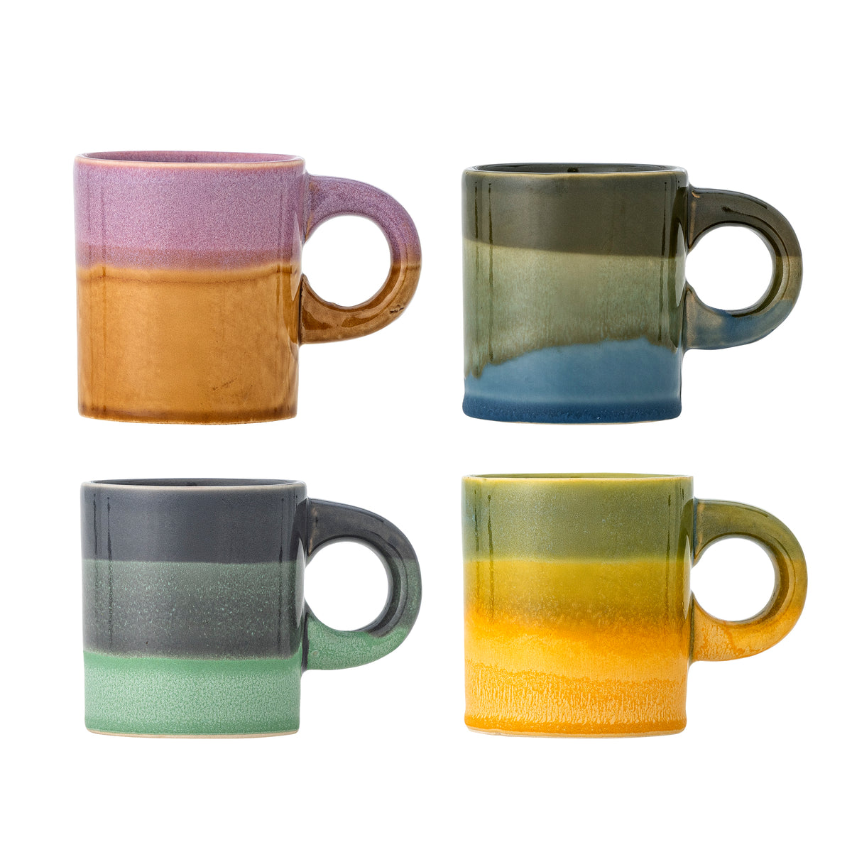 Bloomingville Joris Ombré Glaze Stoneware Mugs, Set of 4 | Bloomingville | Main view | Beluga Boutique