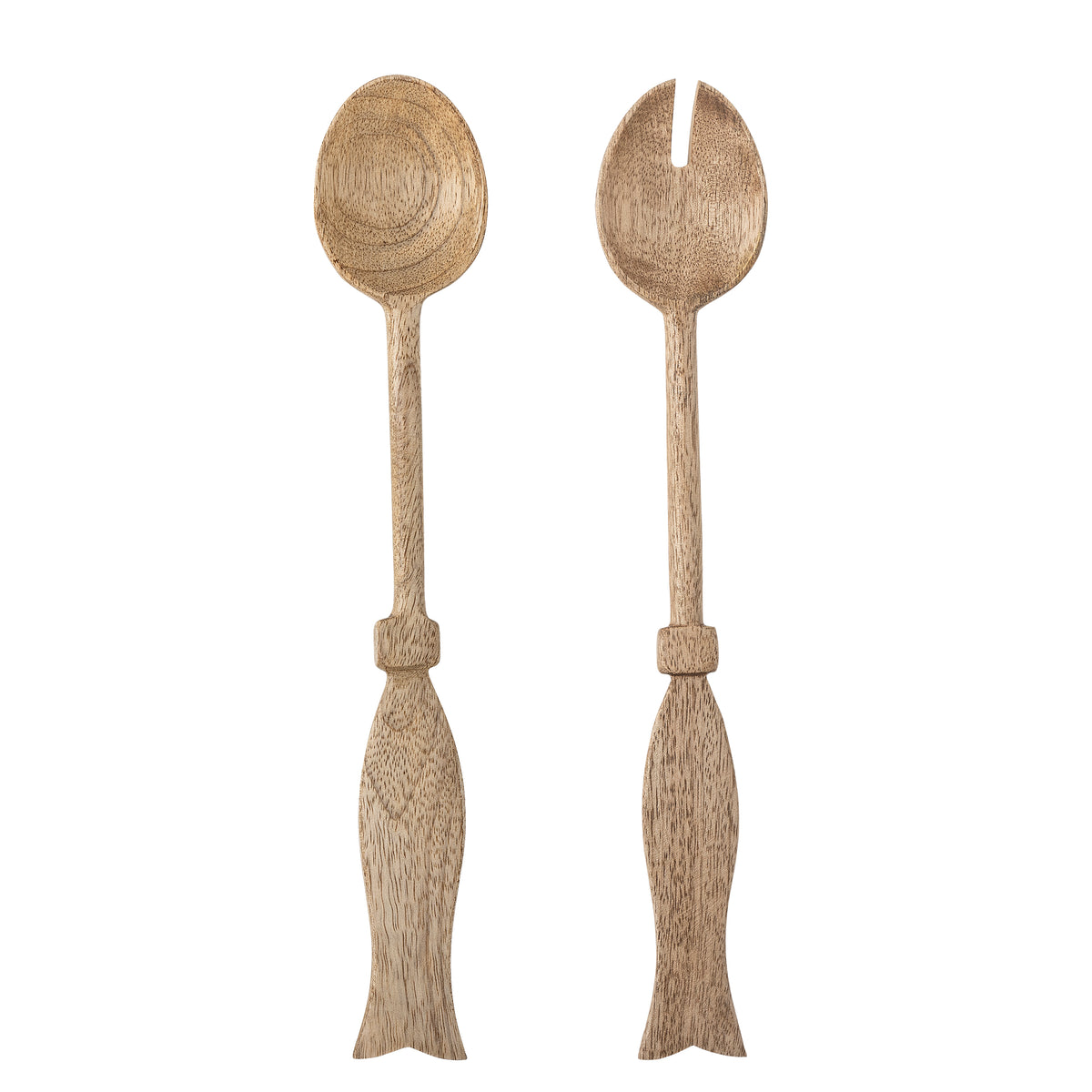 Couverts à salade Seva en manguier FSC sculptés main, lot de 2 | Bloomingville | Vue principale | Beluga Boutique