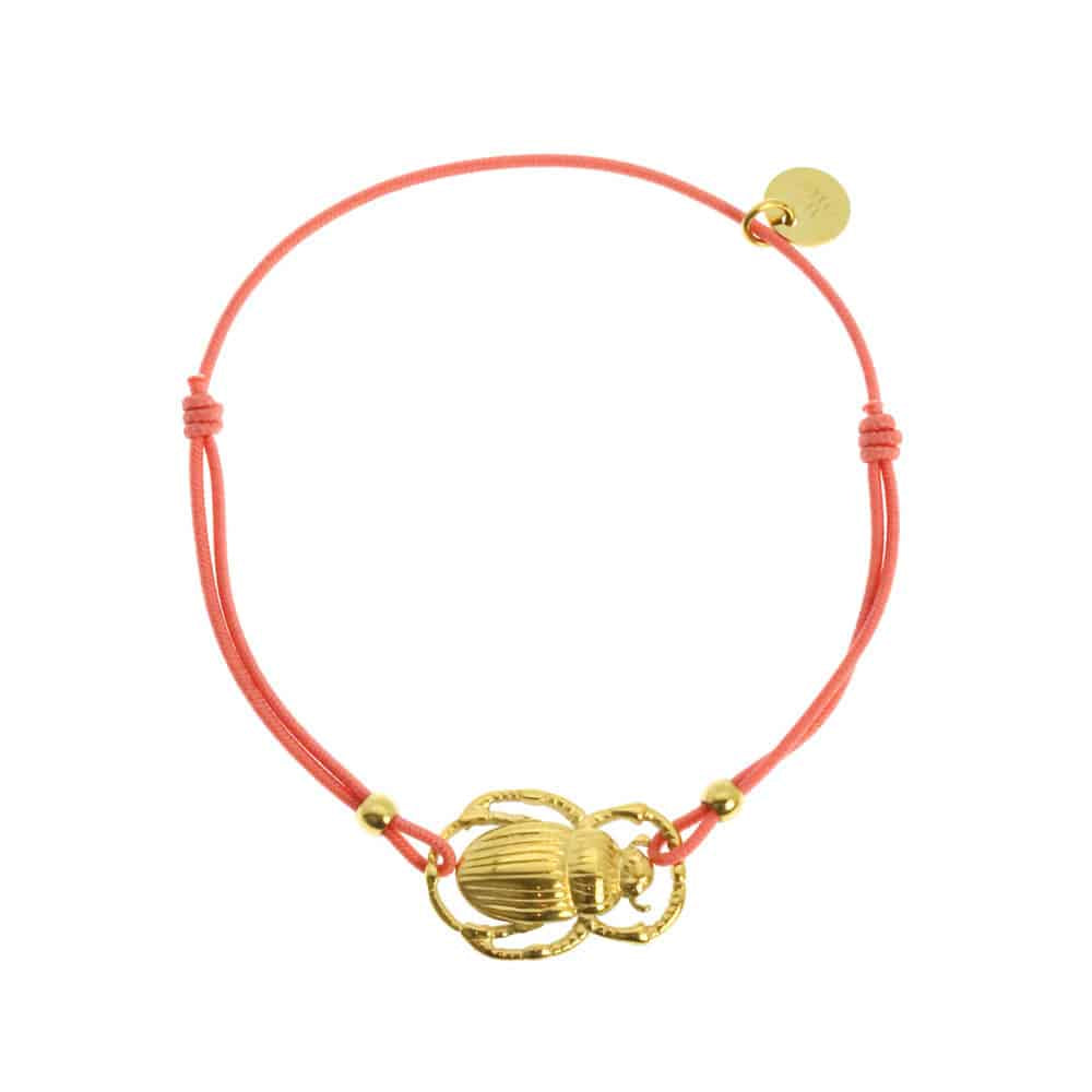 Bracelet élastique Scarabée en acier Corail | La sélection Beluga | Vue principale | Beluga Boutique