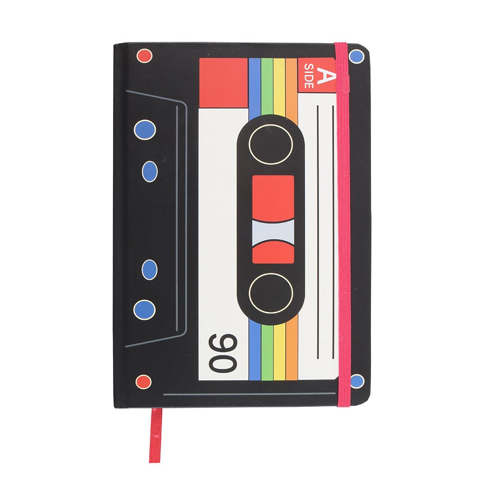 Carnet A5 cassette rétro en papier, 200 pages lignées, Something Different | Beluga Boutique