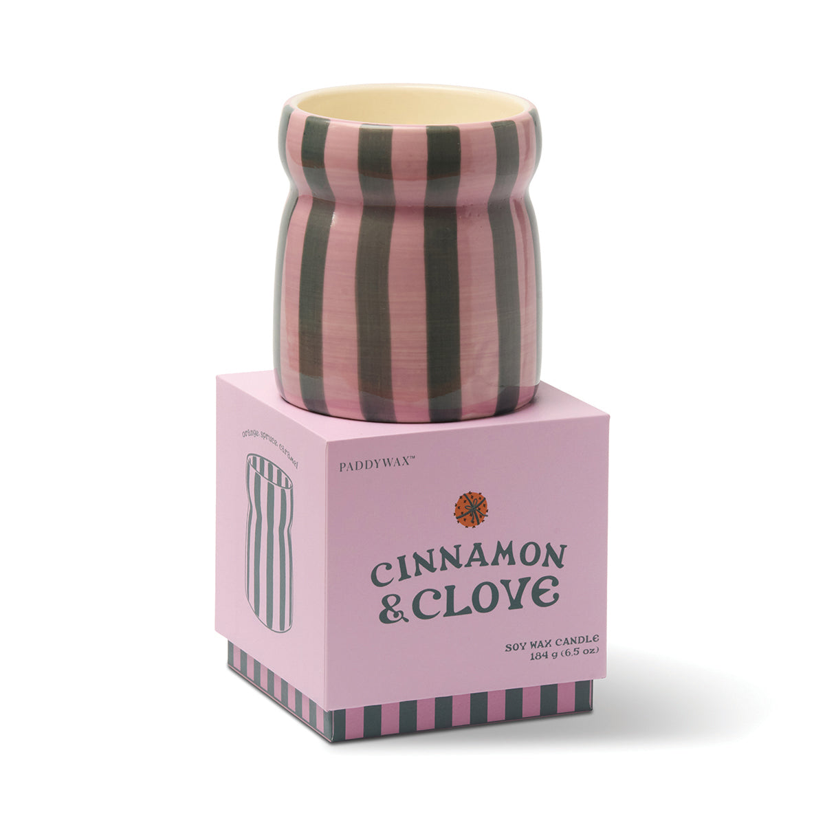 Bougie Cabana rayée Noël, cannelle et clou de girofle, 184 g — vue 2 — La sélection Beluga