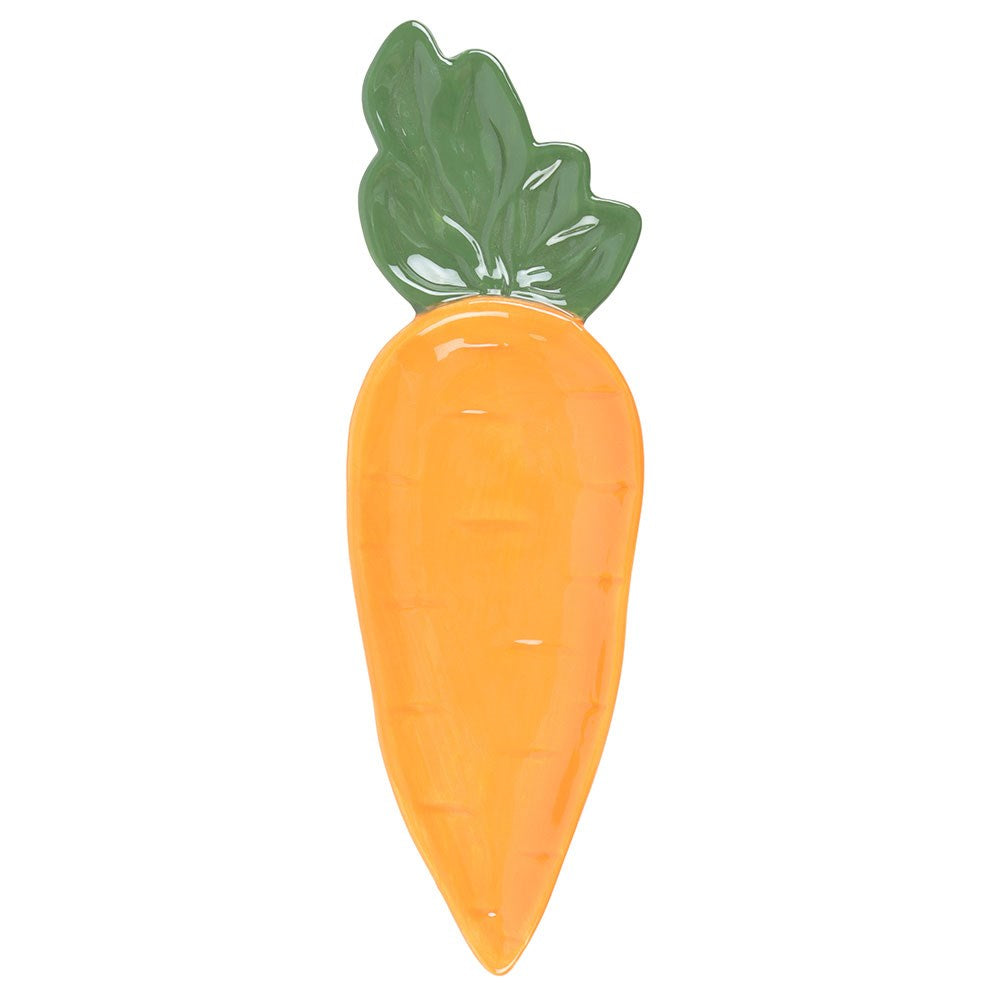 Plat de service carotte en céramique orange et vert (vue 2), Something Different | Beluga Boutique