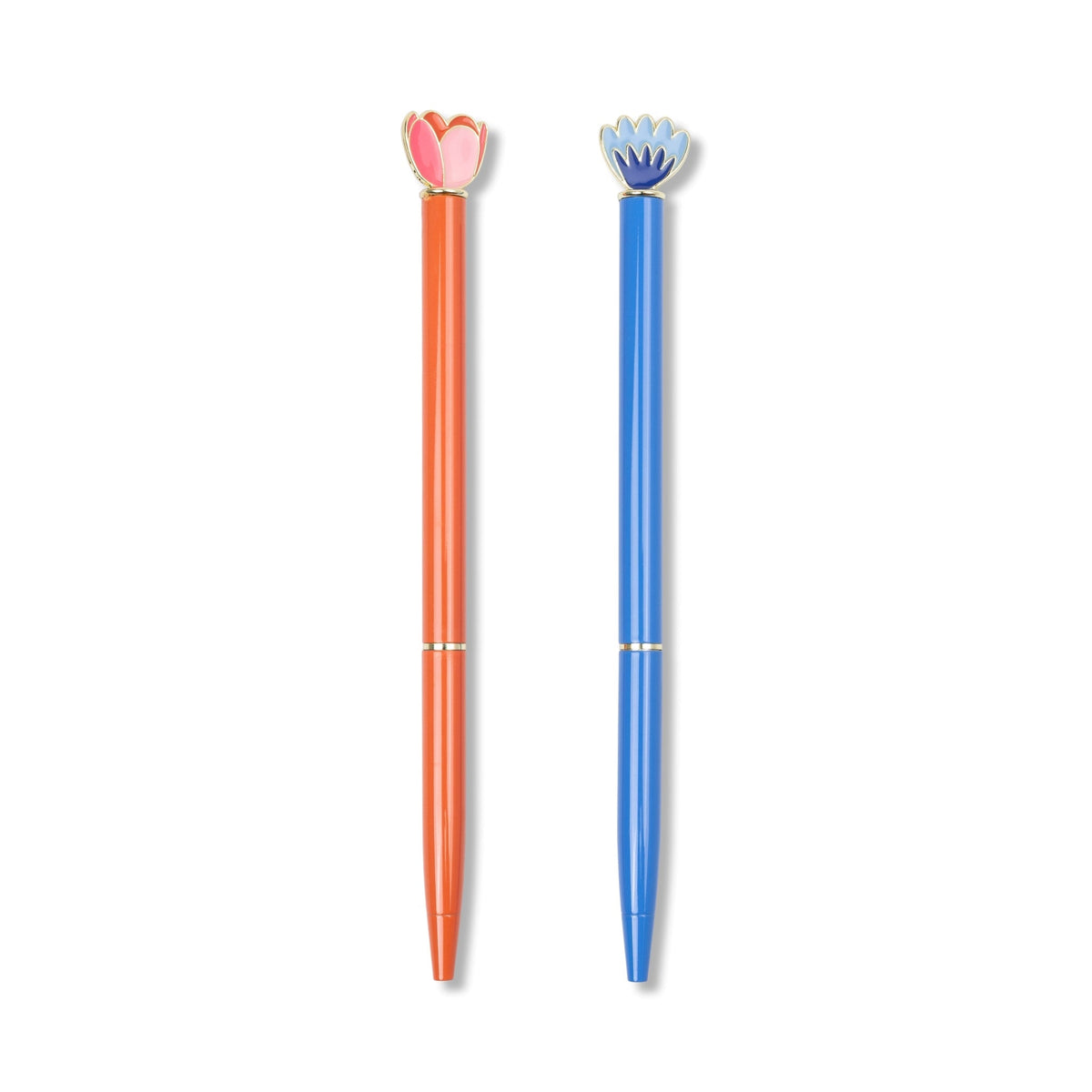 Stylos à bille en métal Fleurs, lot de 2 — vue 2 — La sélection Beluga