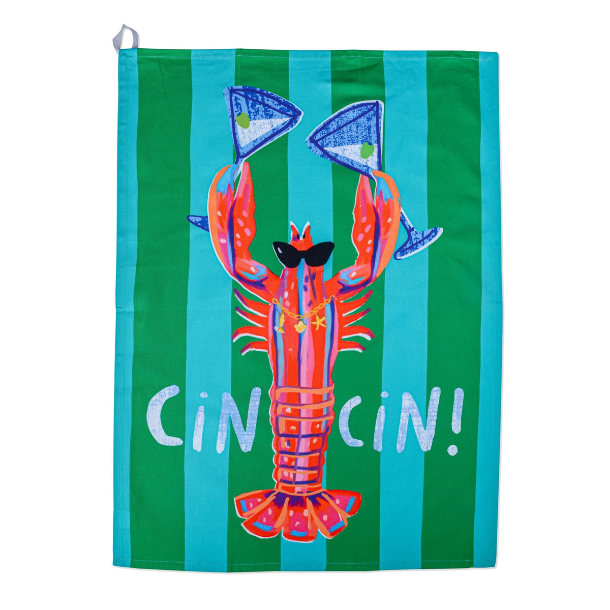Torchon en coton Homard Cin Cin — vue 3 — La sélection Beluga
