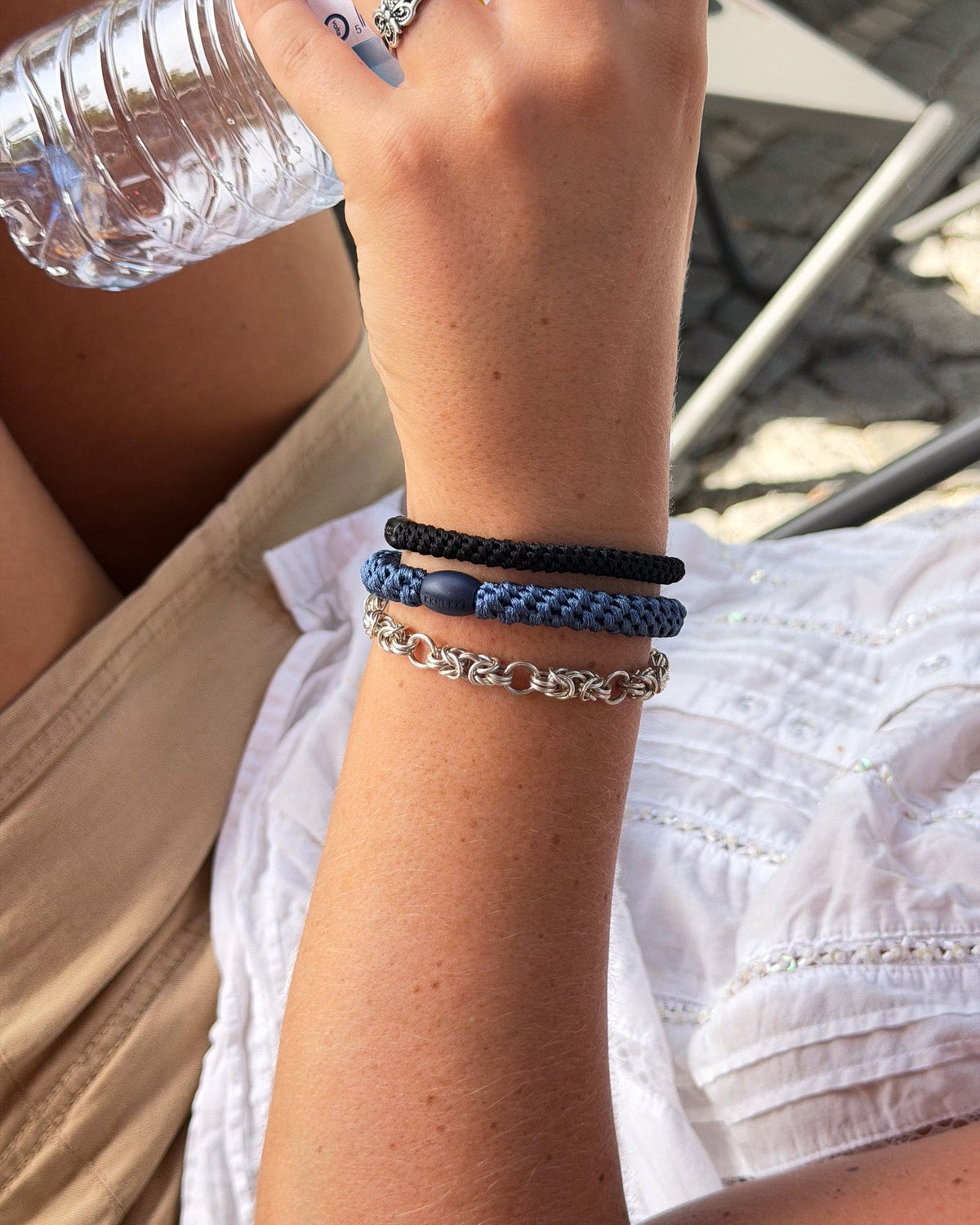 KKNEKKI Indigo Hair Tie, Indigo Blue | KKNEKKI | View 2 | Beluga Boutique