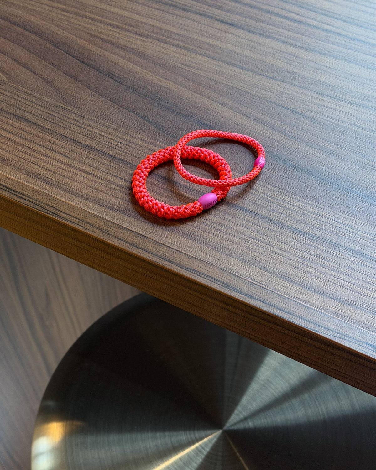 KKNEKKI Neon Pink Hair Tie | KKNEKKI | View 3 | Beluga Boutique
