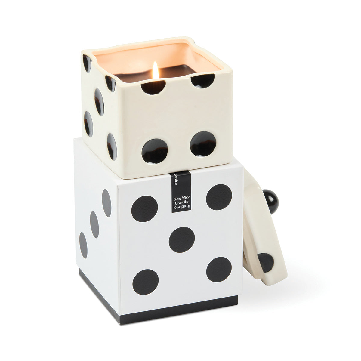 Bougie dé à jouer en céramique, Lava Stone, 283 g — vue 3 — La sélection Beluga